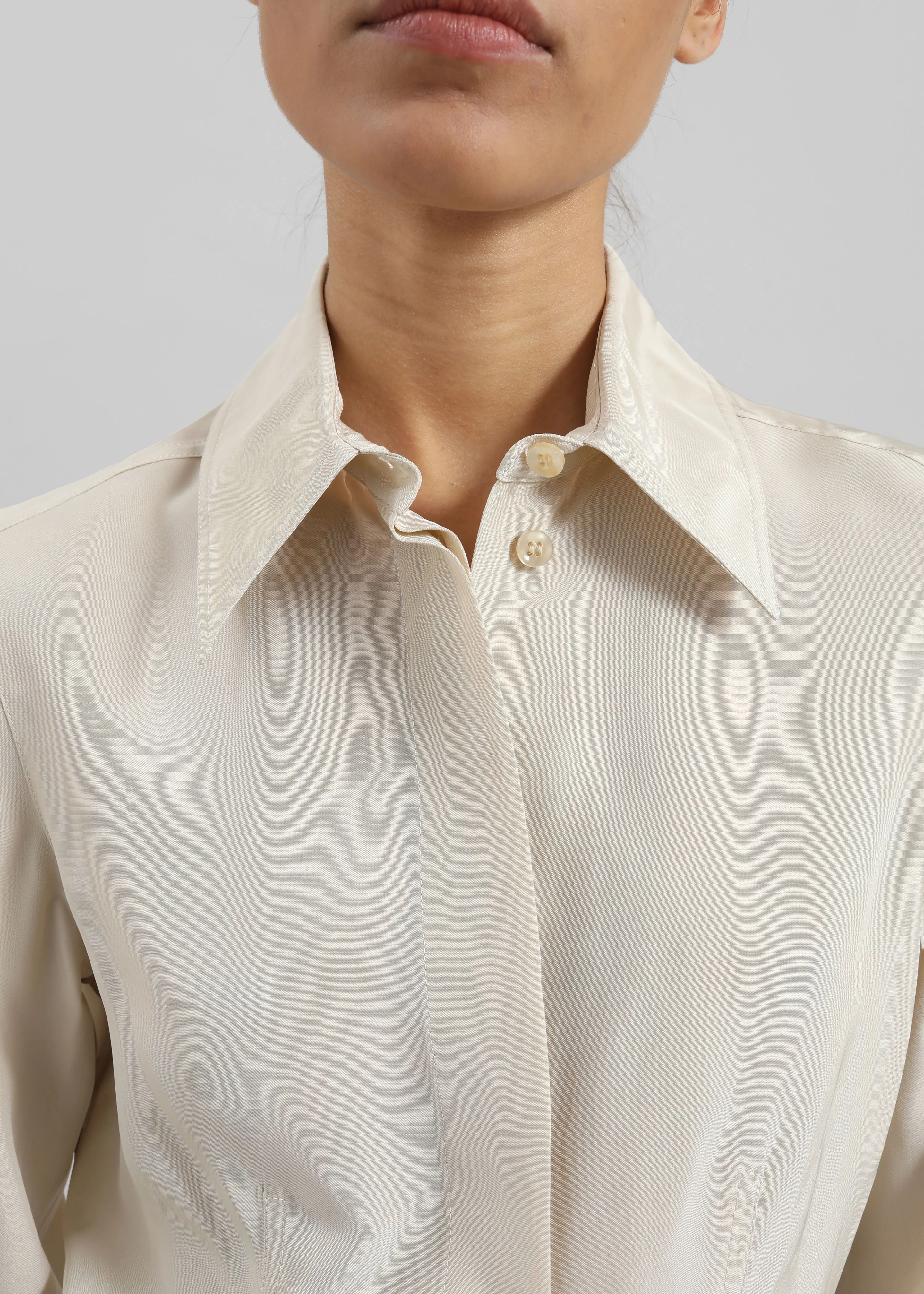 Sportmax Teoria Cut-Out Shirt - Ivory sold by Frankie Shop product image thumbnail 5