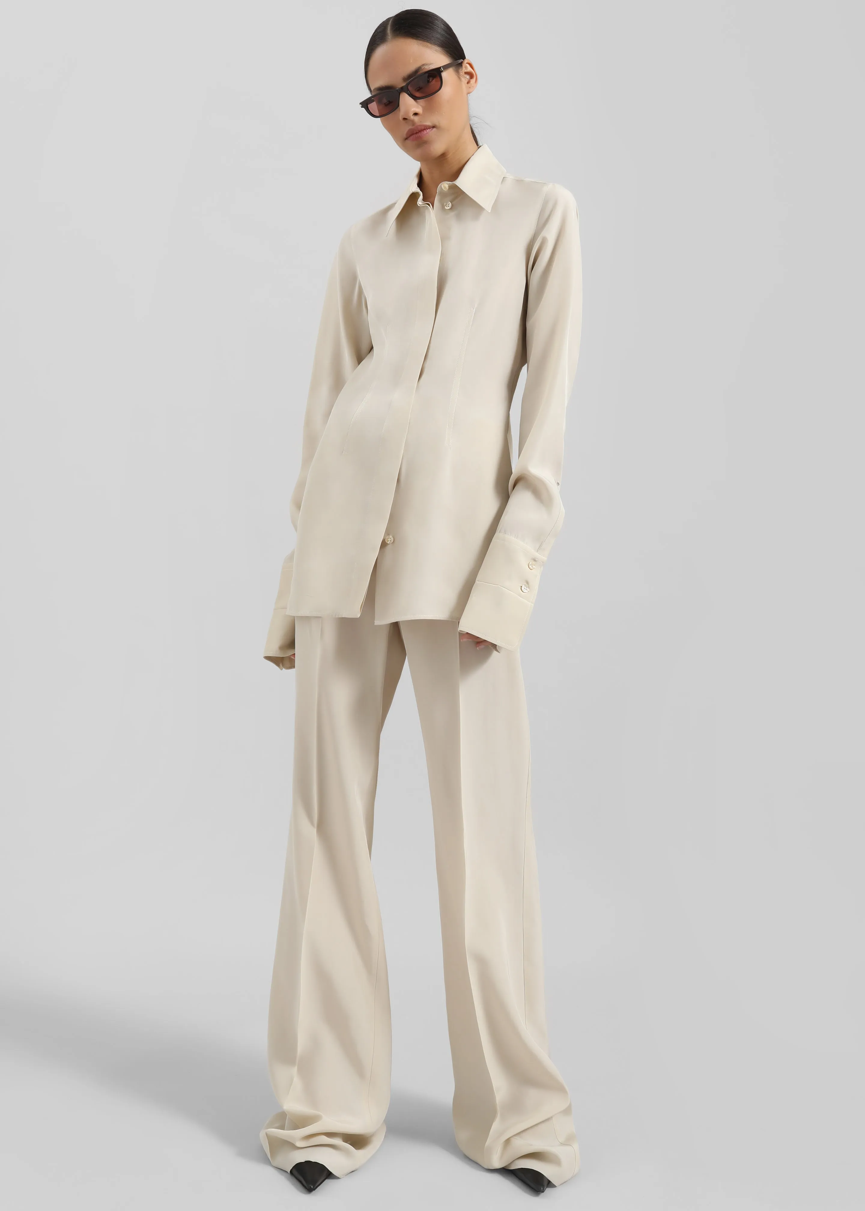 Sportmax Teoria Cut-Out Shirt - Ivory sold by Frankie Shop