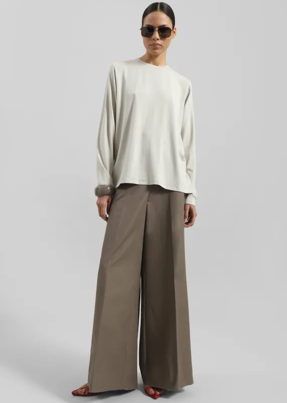 Sienne Flared Trousers - Brown sold by Frankie Shop