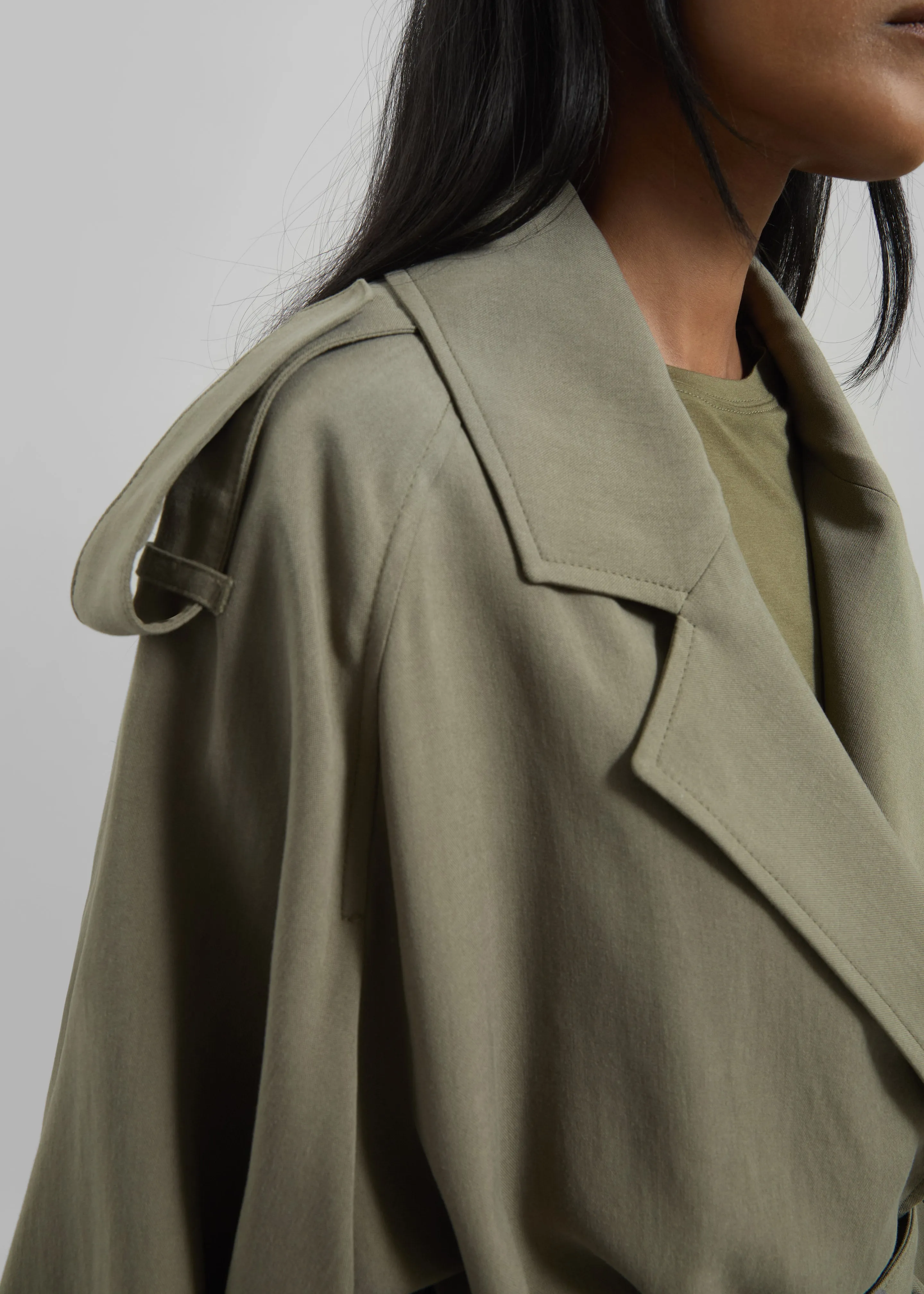 Simona Short Trench - Khaki sold by Frankie Shop product image thumbnail 4