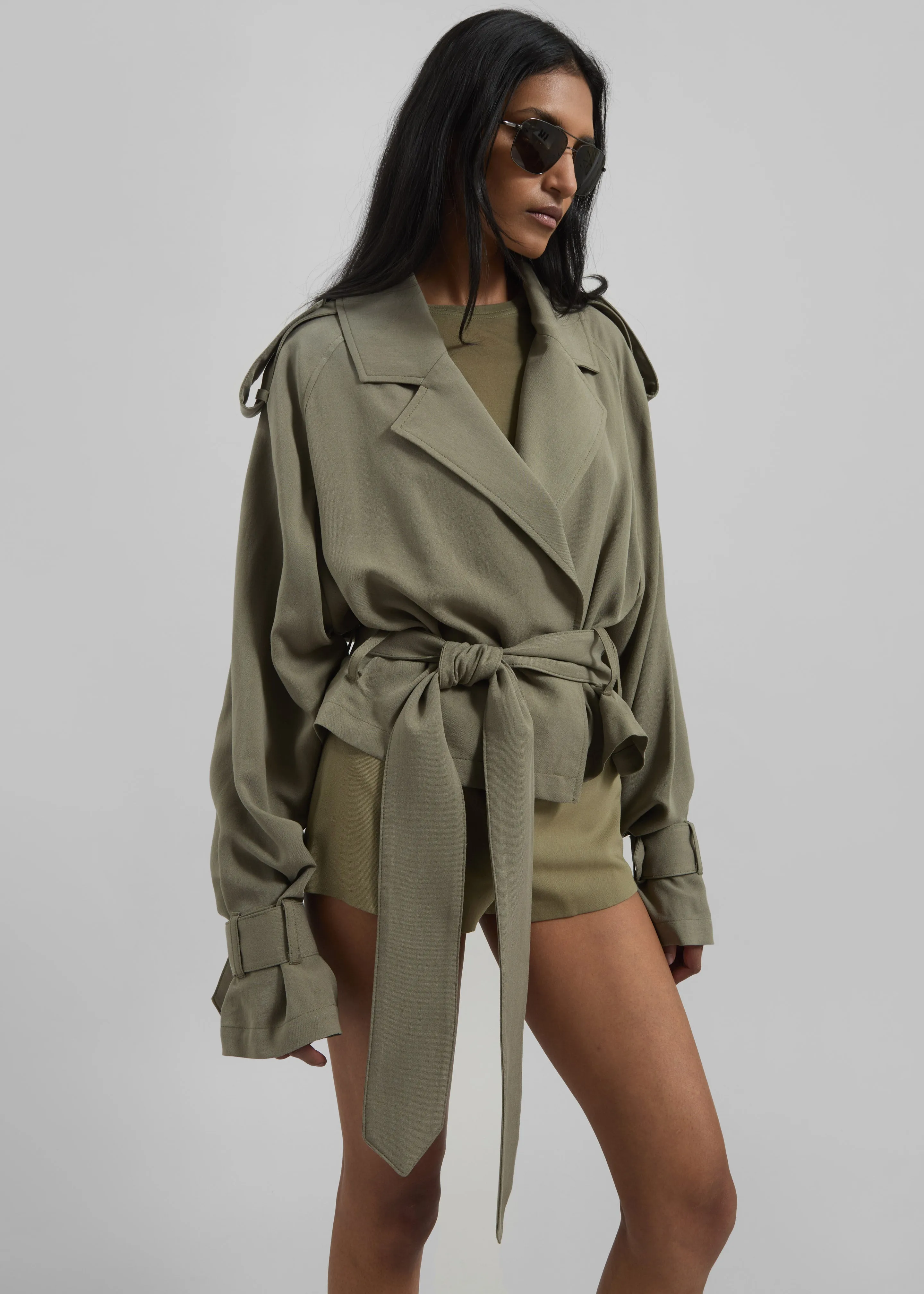 Simona Short Trench - Khaki sold by Frankie Shop product image thumbnail 2