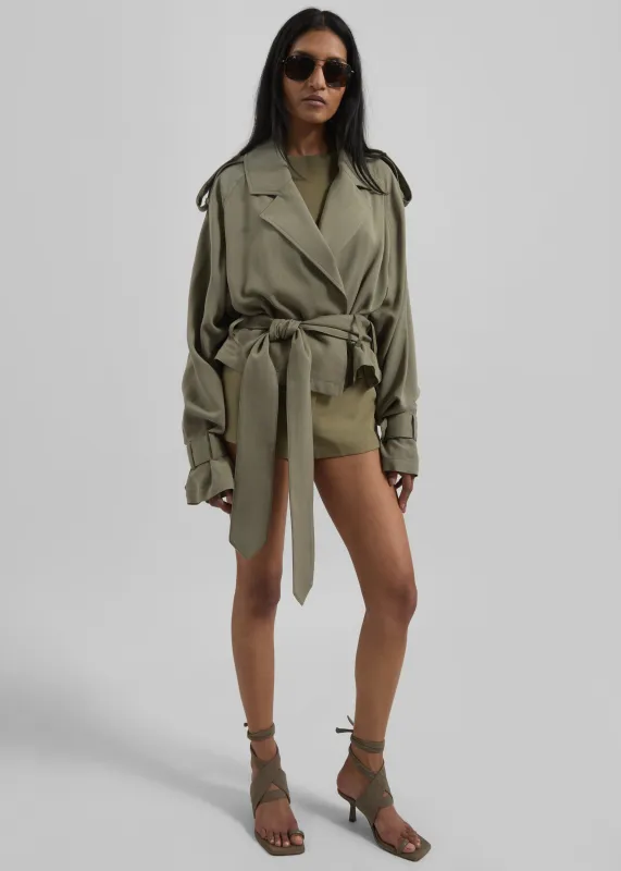 Simona Short Trench - Khaki sold by Frankie Shop