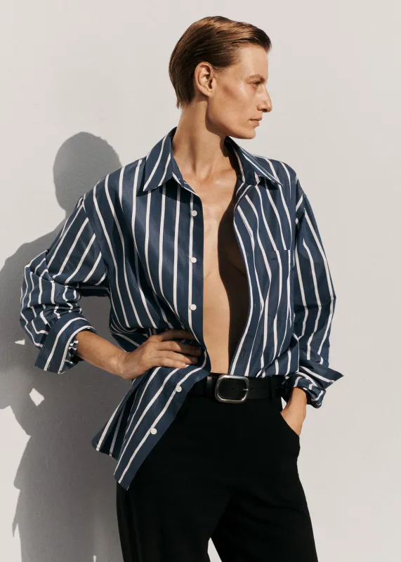 Matteau Classic Stripe Shirt - Marine Stripe sold by Frankie Shop