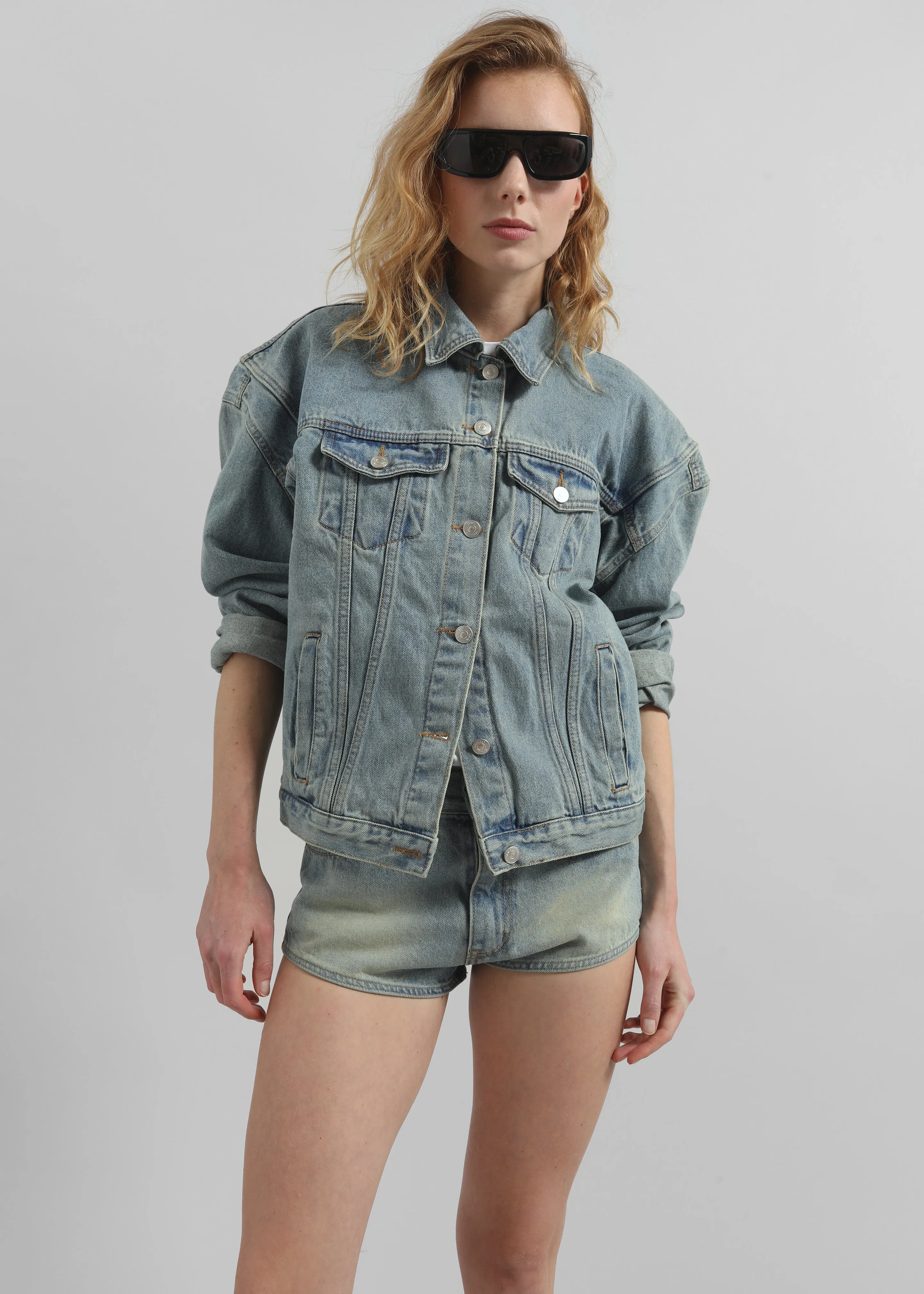Ceylon Sharp Shoulder Denim Jacket - Light Wash sold by Frankie Shop product image thumbnail 5