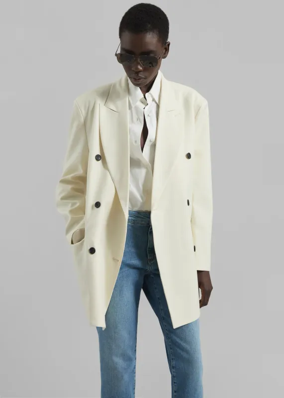 Gavle Double-Breasted Blazer - Ivory sold by Frankie Shop