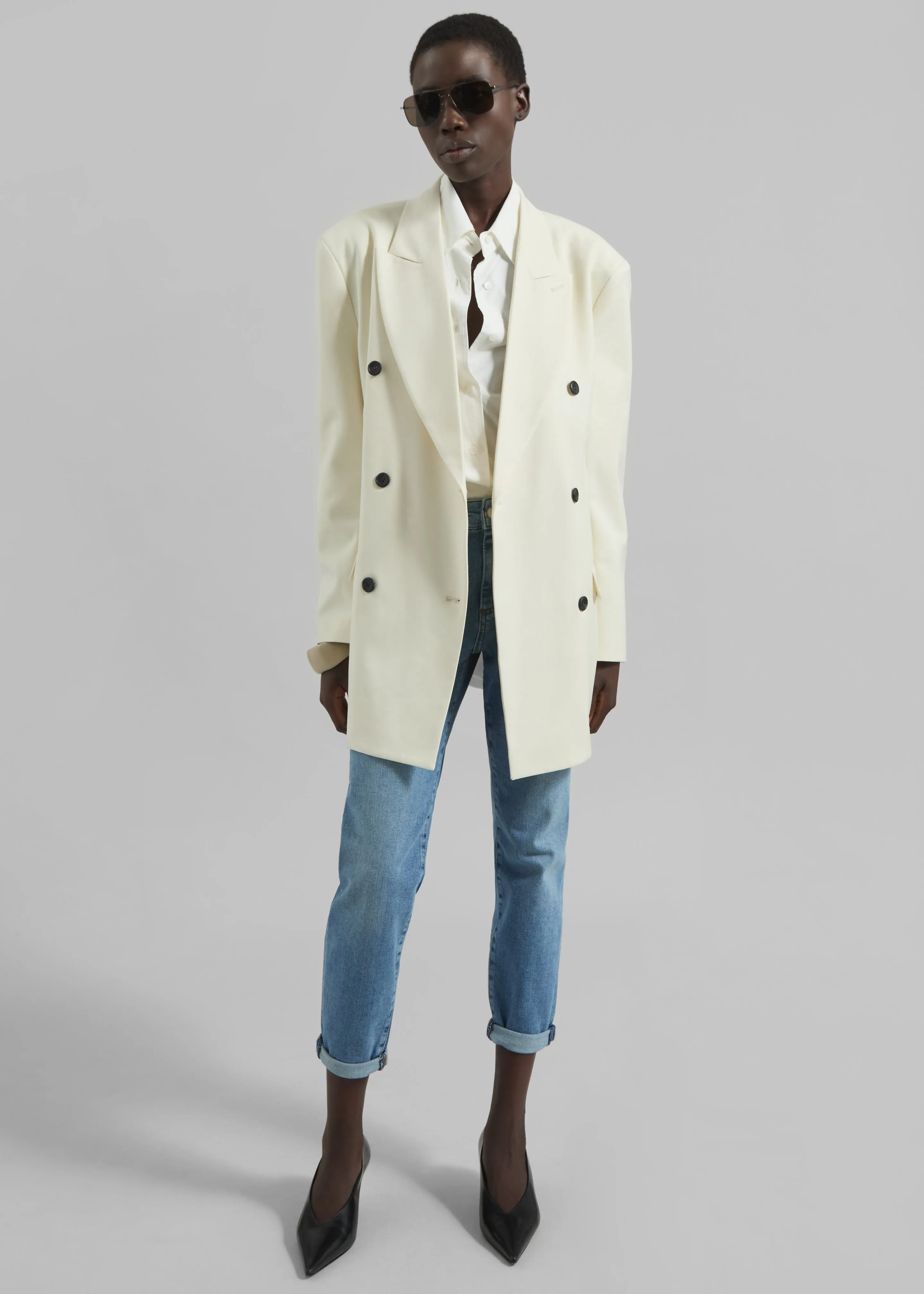 Gavle Double-Breasted Blazer - Ivory sold by Frankie Shop product image thumbnail 4