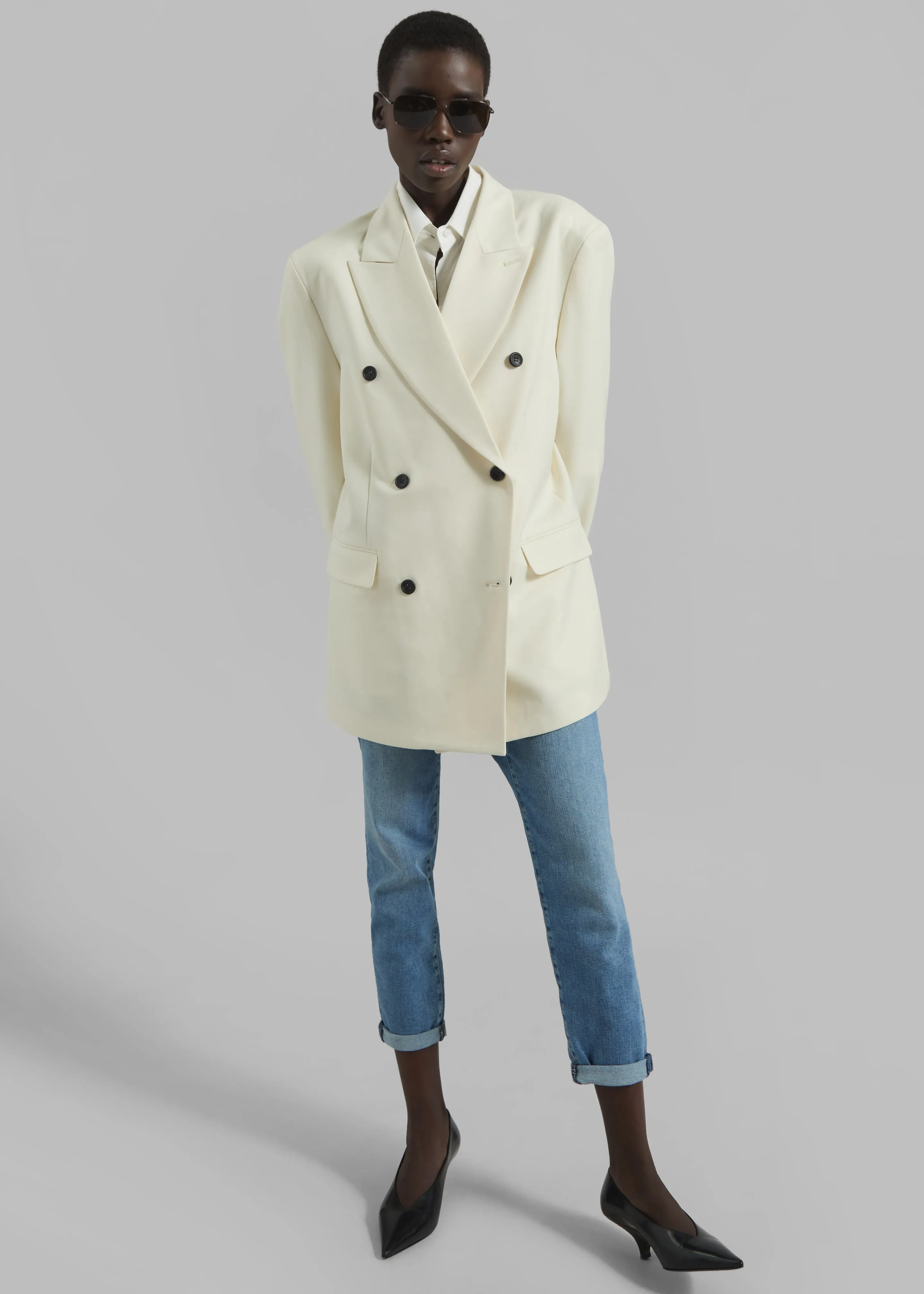 Gavle Double-Breasted Blazer - Ivory sold by Frankie Shop product image thumbnail 2