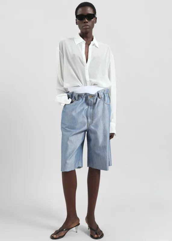 Darkpark Jane Elastic Waist Shorts - Glass Blue made by Frankie Shop