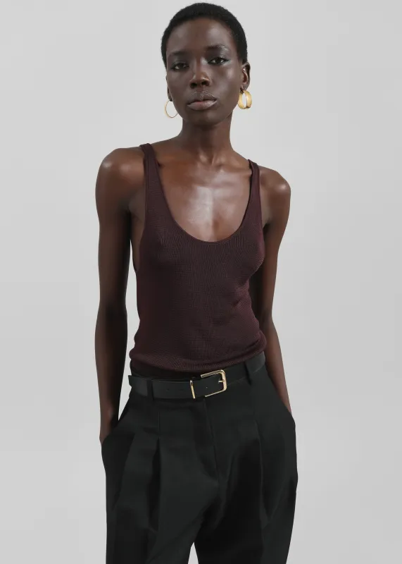 Rivo Knit Tank Top - Burgundy sold by Frankie Shop