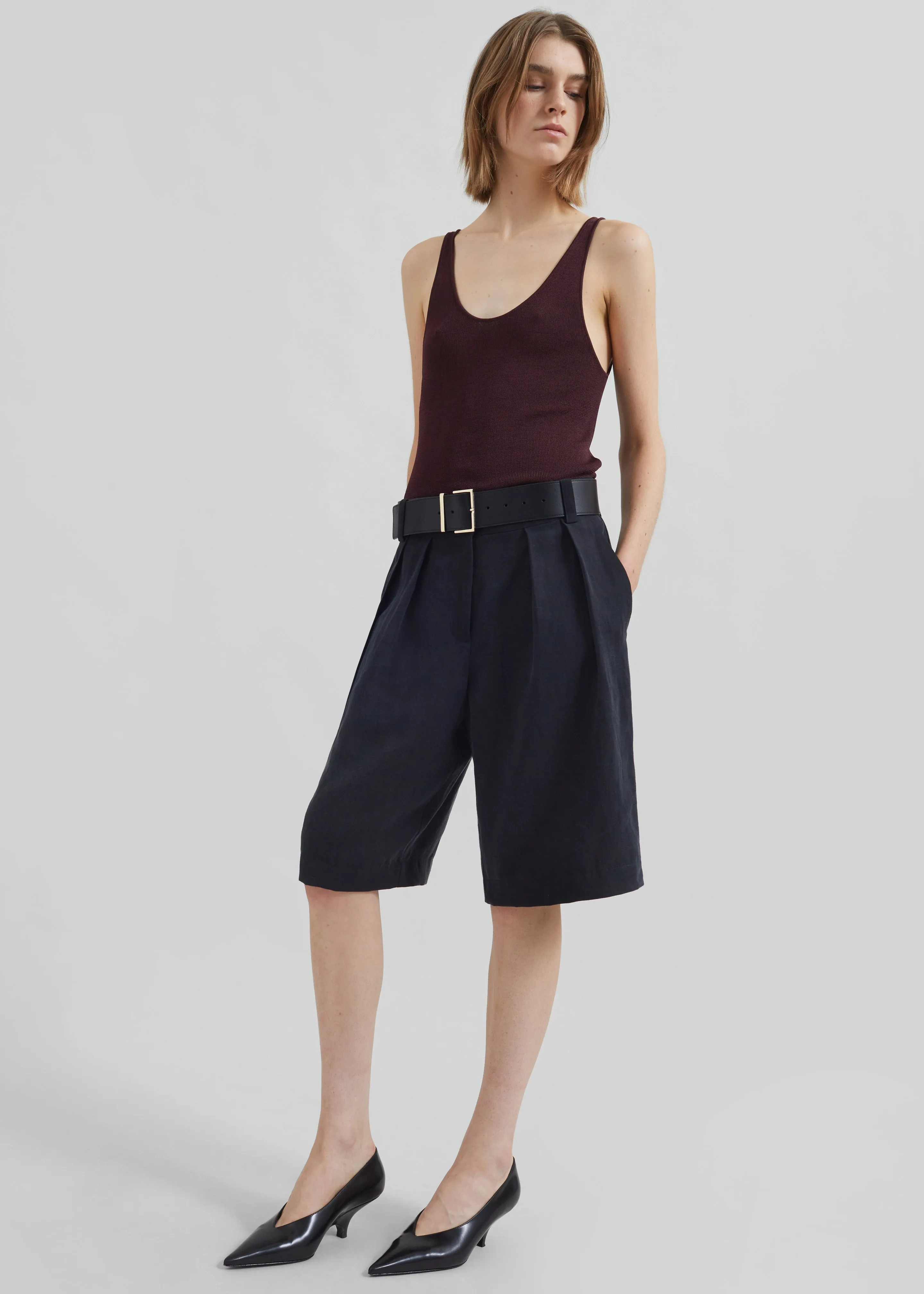 Rivo Knit Tank Top - Burgundy sold by Frankie Shop product image thumbnail 4