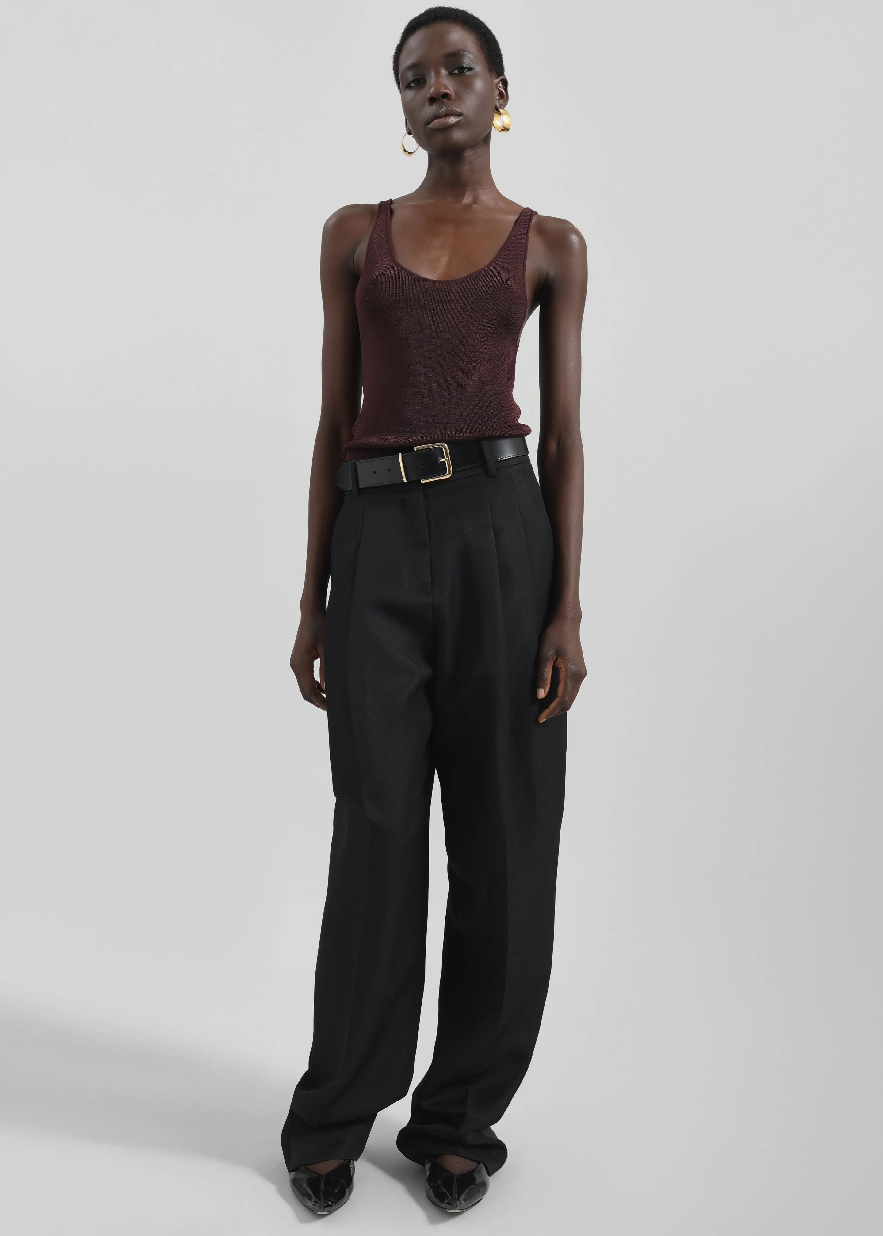 Rivo Knit Tank Top - Burgundy sold by Frankie Shop product image thumbnail 3