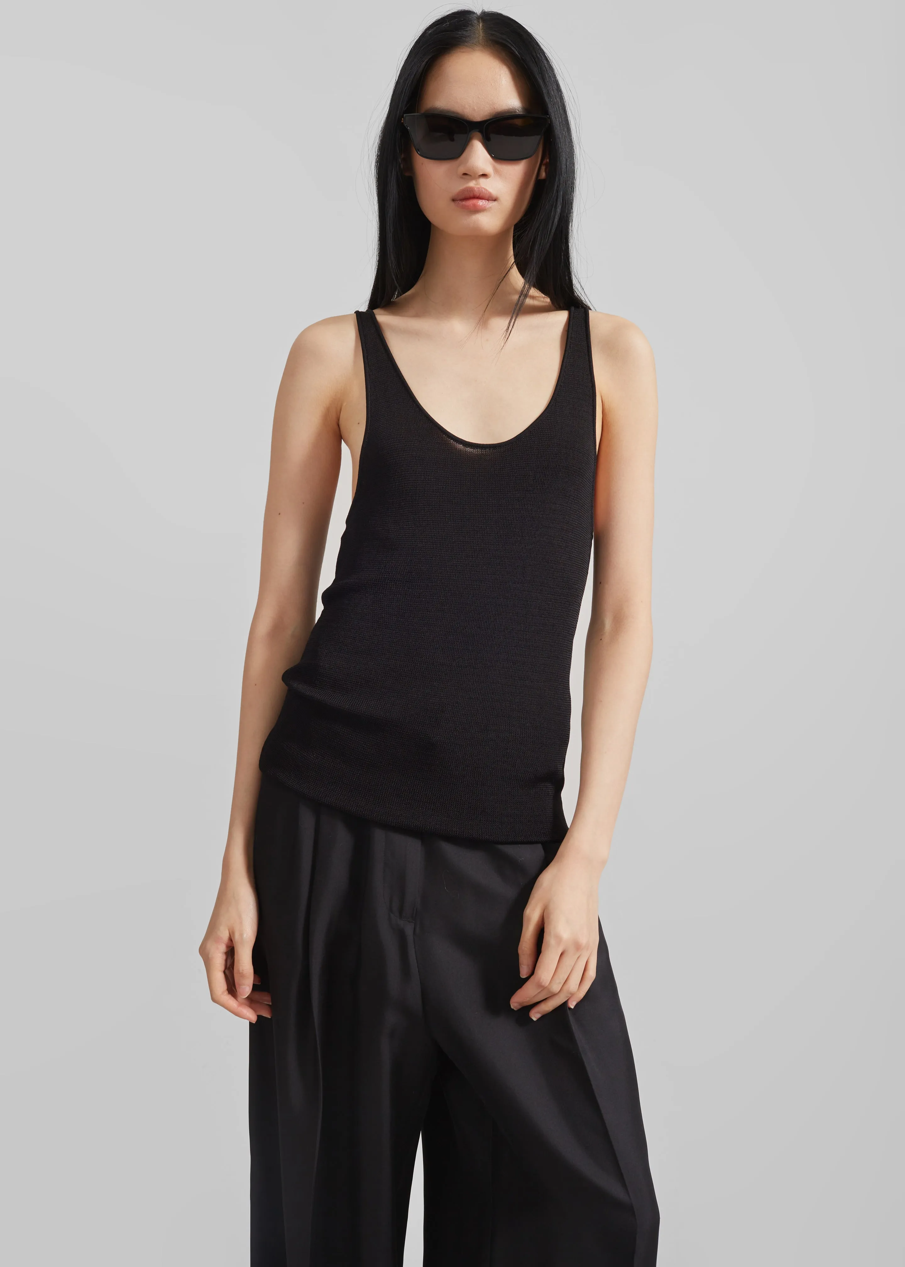 Rivo Knit Tank Top - Black sold by Frankie Shop