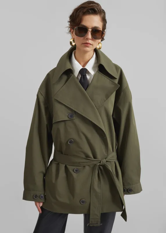 Mavis Oversized Short Trench - Khaki sold by Frankie Shop