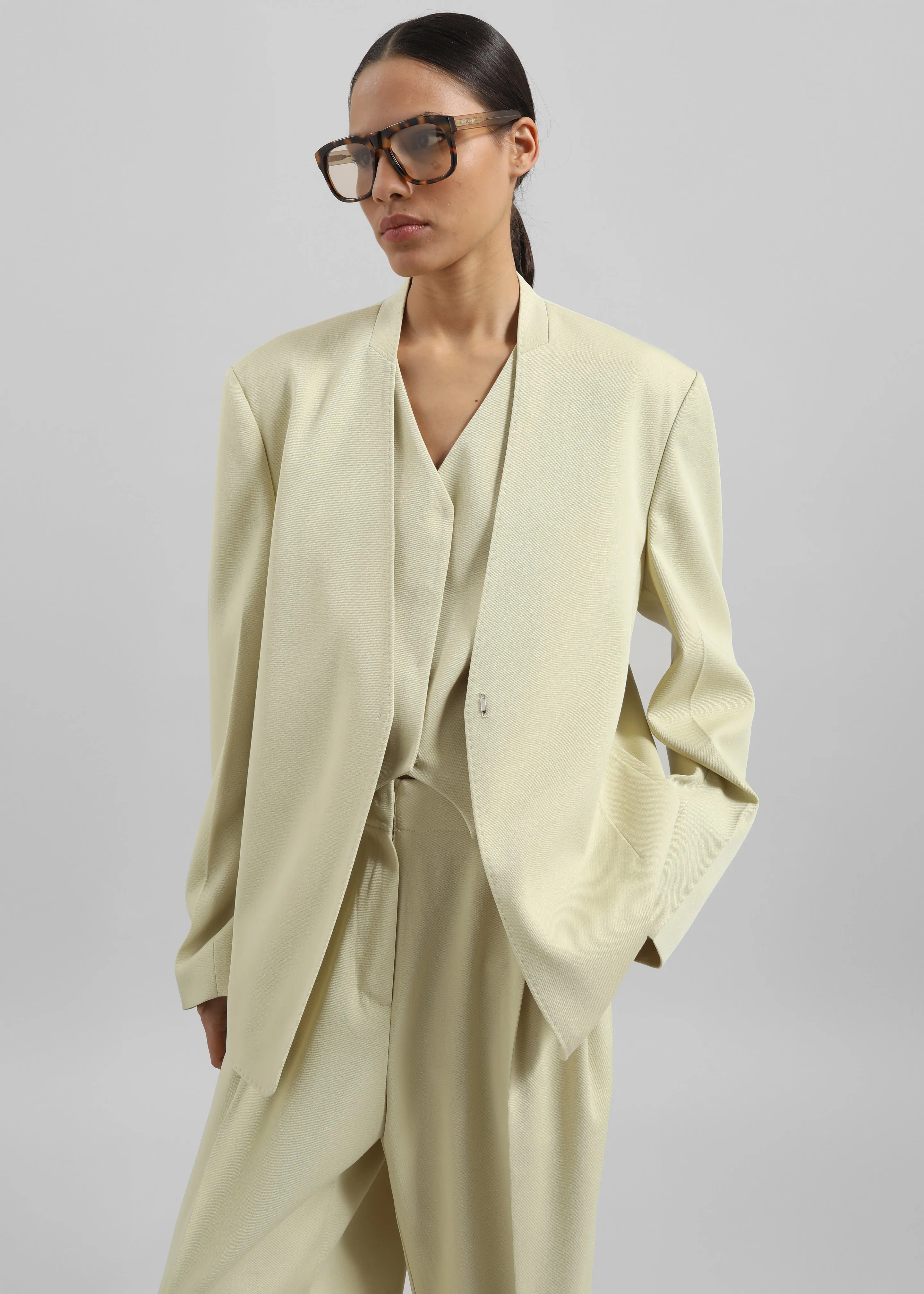Varsen Collarless Blazer - Pale Yellow sold by Frankie Shop product image thumbnail 4