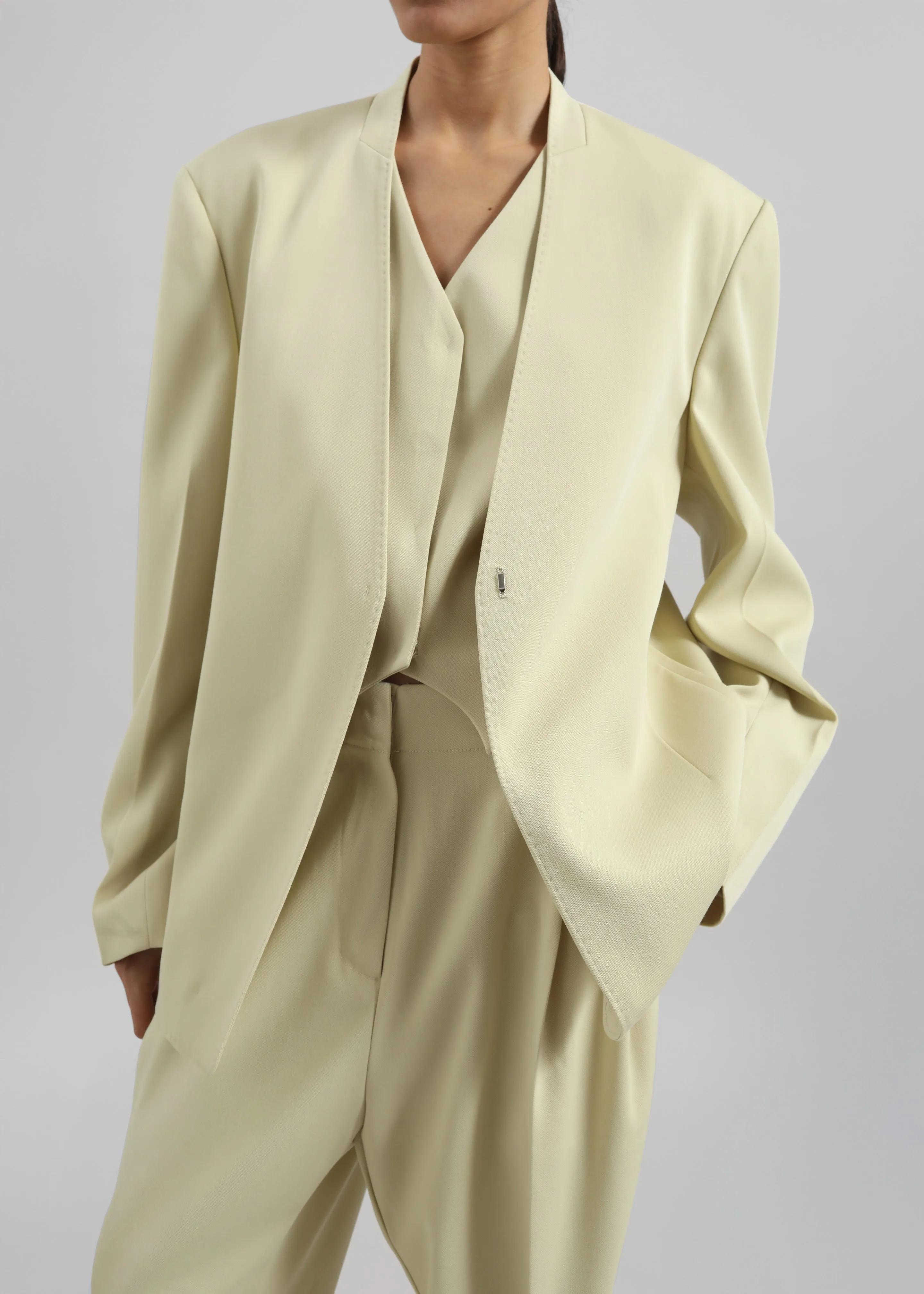 Varsen Collarless Blazer - Pale Yellow sold by Frankie Shop product image thumbnail 3