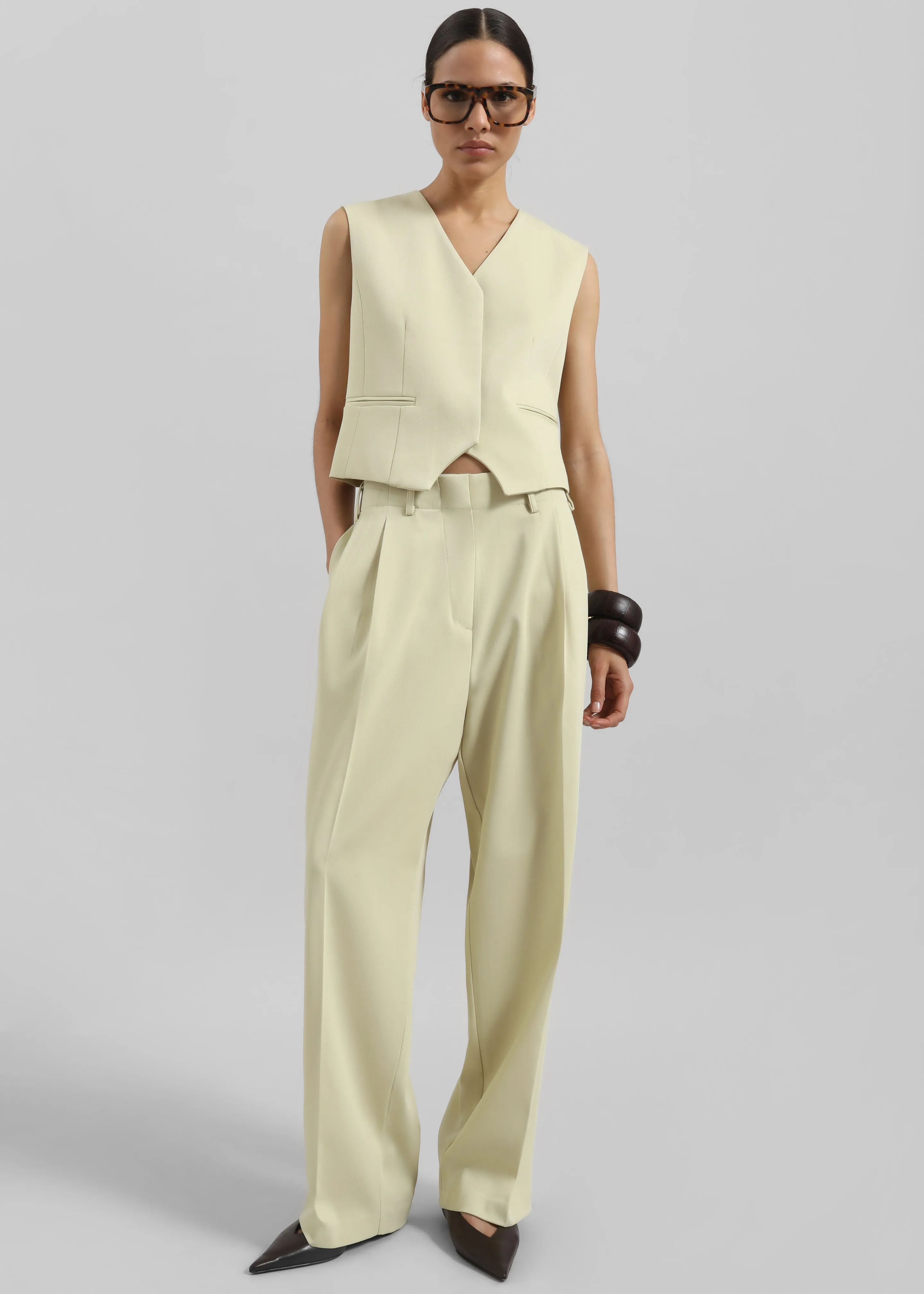 Varsen Vest - Pale Yellow sold by Frankie Shop product image thumbnail 3