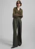 Marfa Pleated Silk Trousers - Khaki sold by Frankie Shop