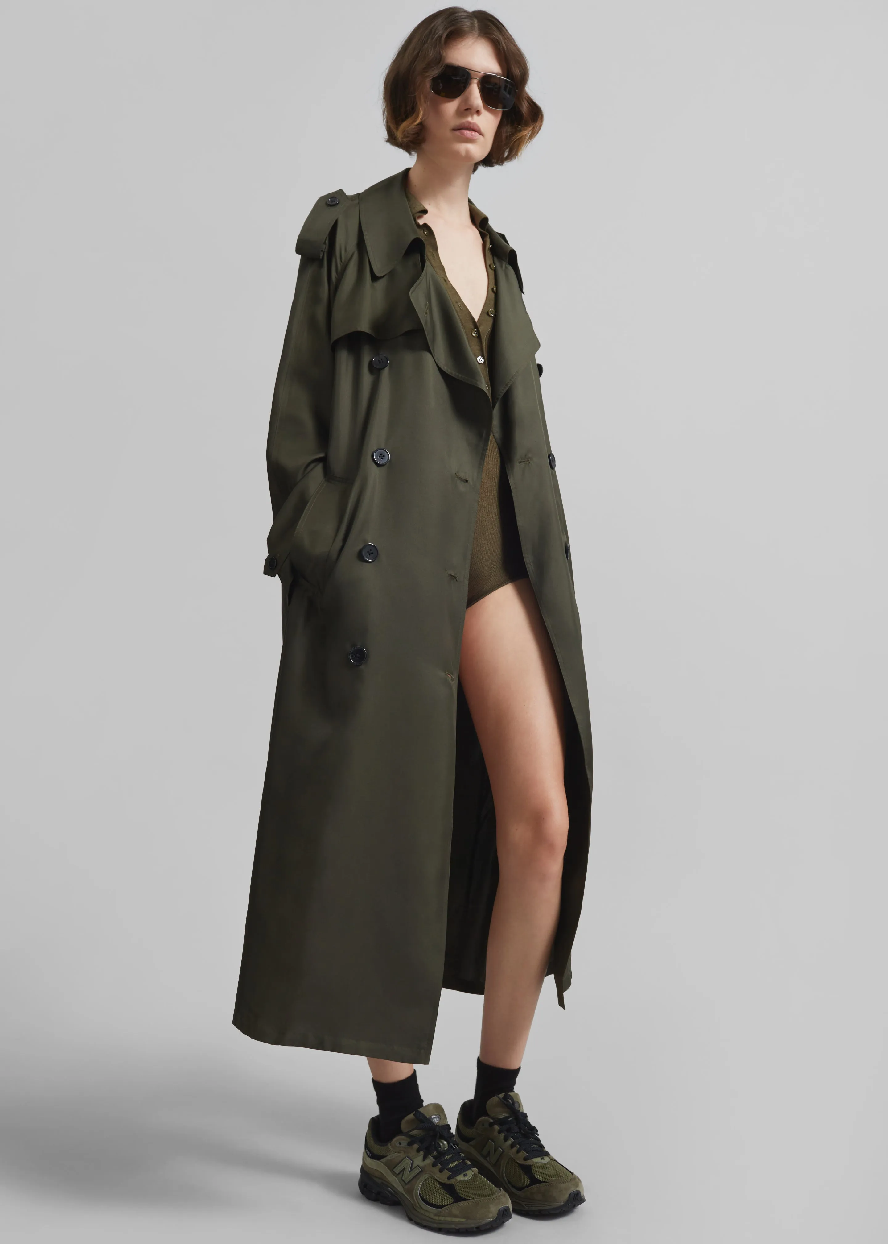 Veyron Silk Trench - Khaki sold by Frankie Shop product image thumbnail 5