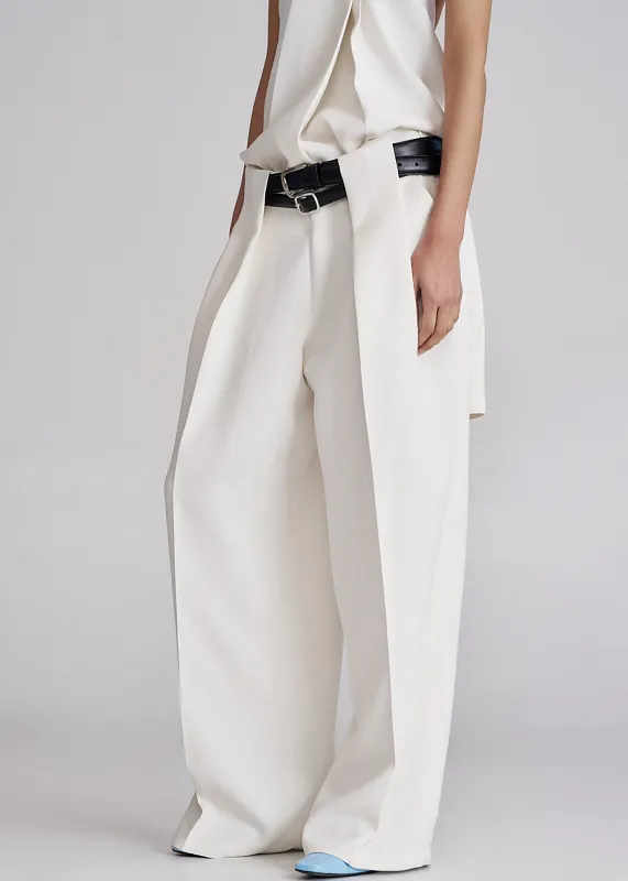 Corsham Pleated Trousers - White sold by Frankie Shop