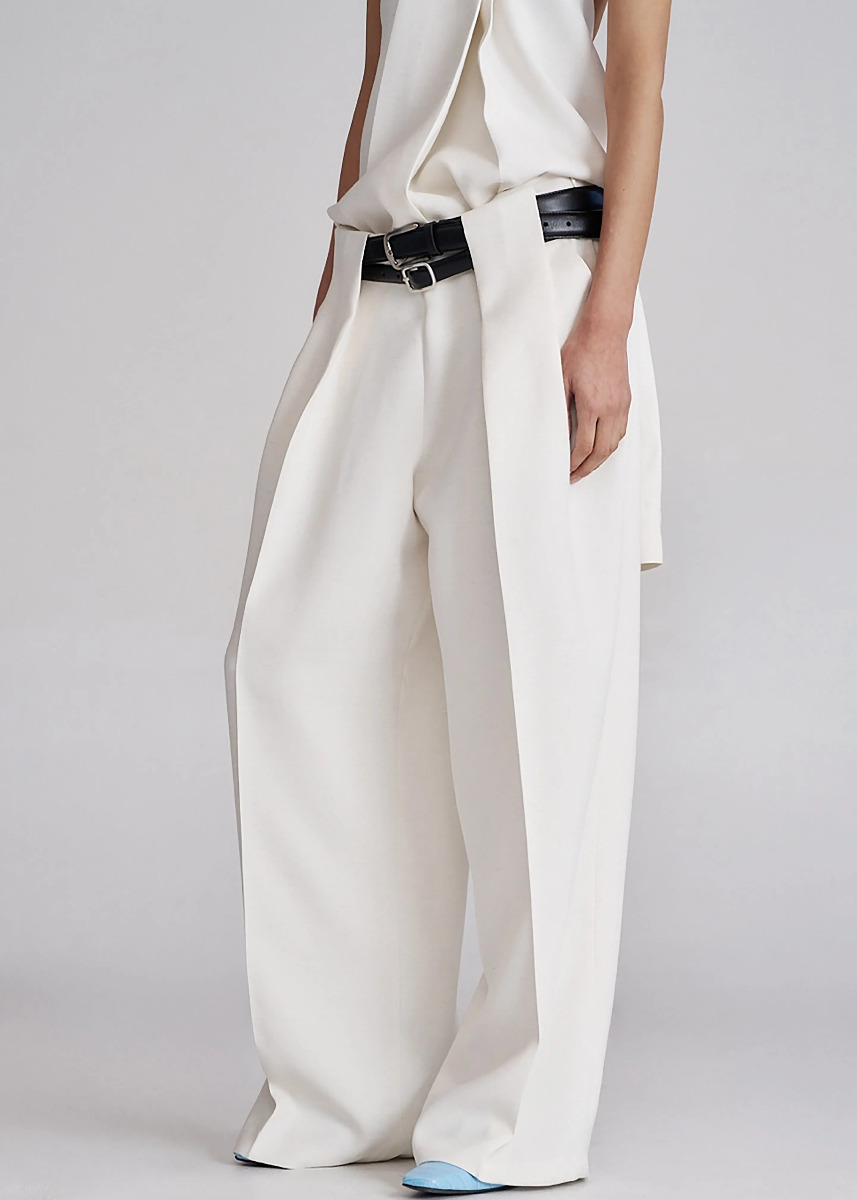 Corsham Pleated Trousers - White sold by Frankie Shop