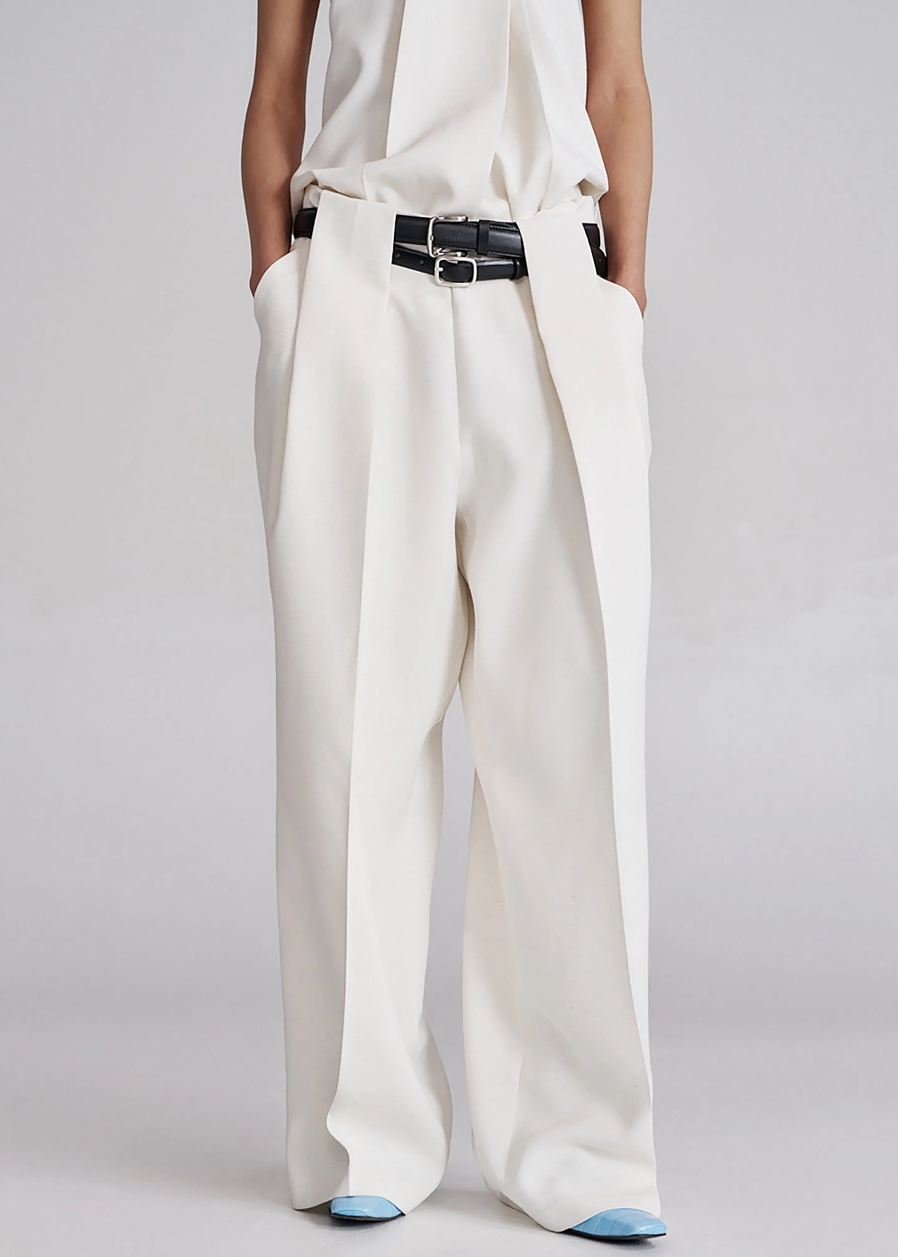 Corsham Pleated Trousers - White sold by Frankie Shop product image thumbnail 5