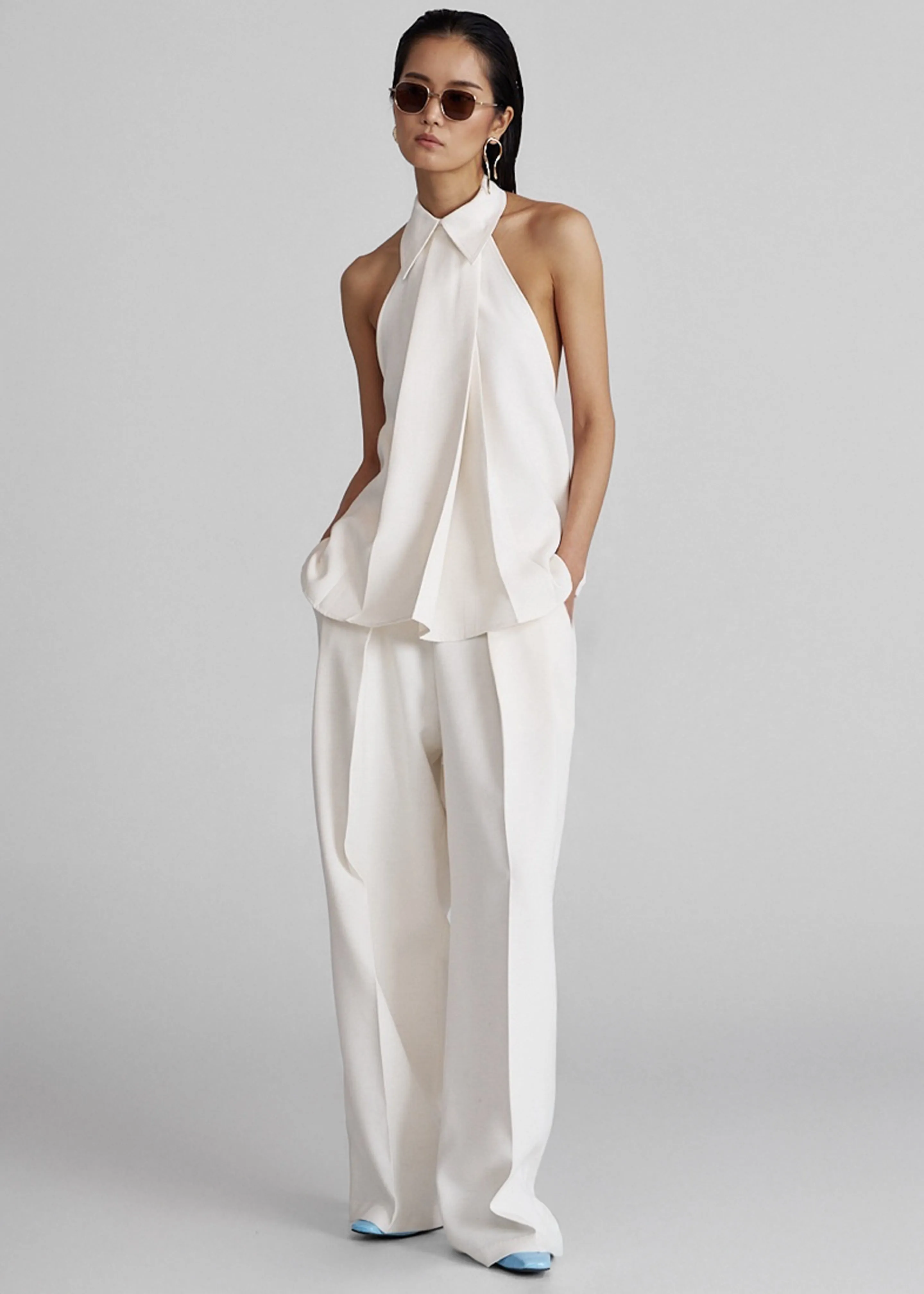 Corsham Pleated Trousers - White sold by Frankie Shop product image thumbnail 3