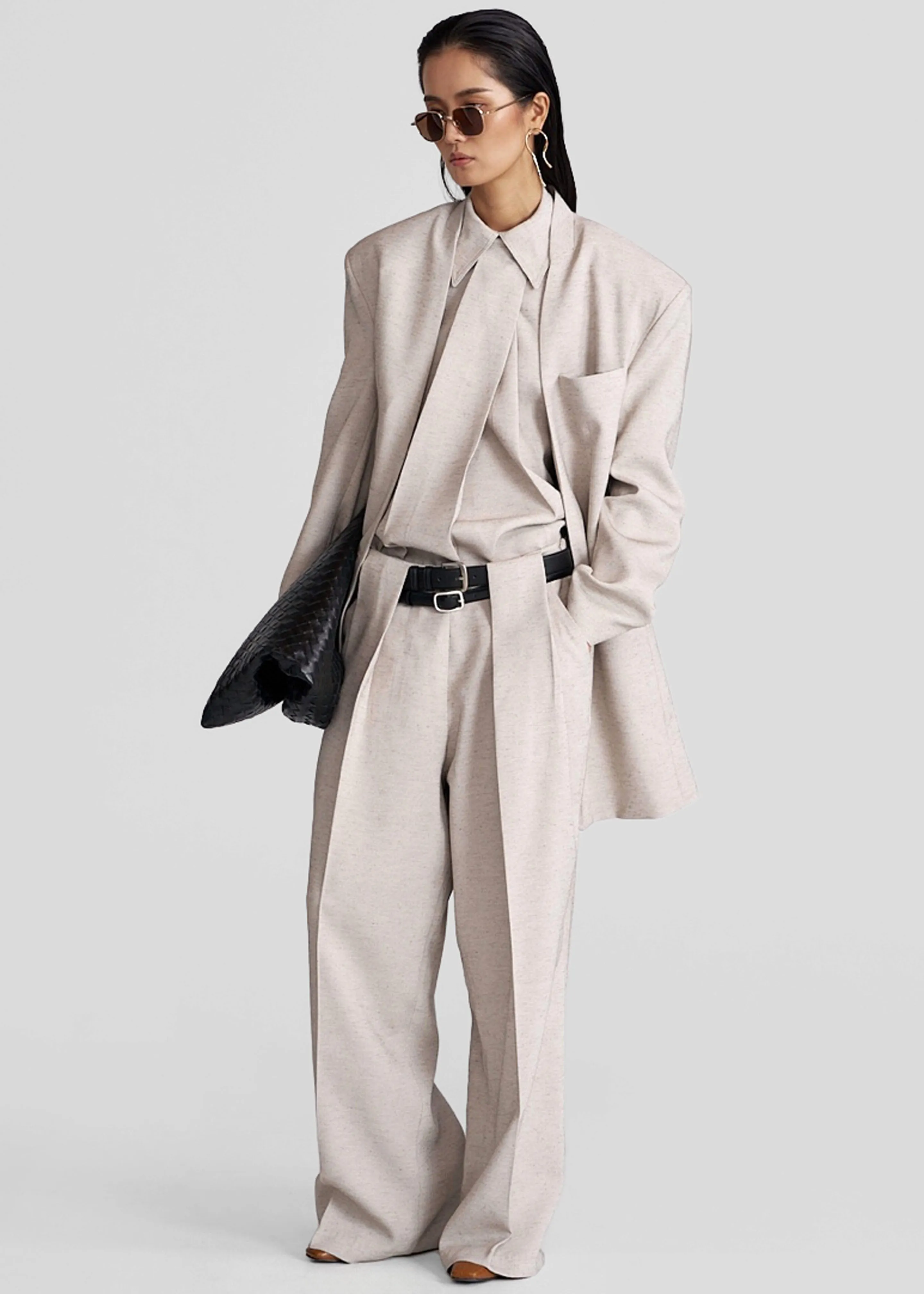 Corsham Halter Wrap Top - Beige Melange sold by Frankie Shop product image thumbnail 4