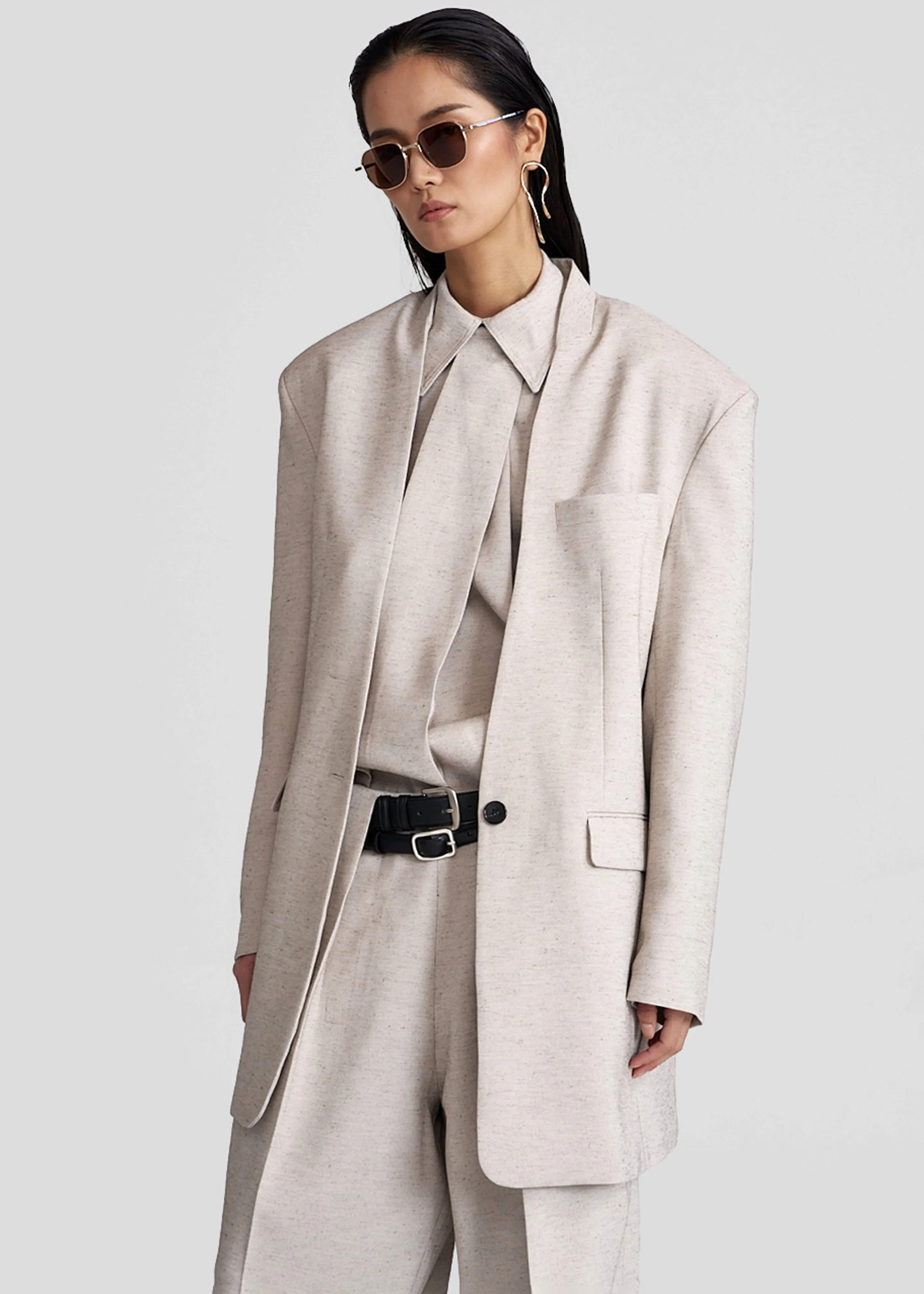 Corsham Halter Wrap Top - Beige Melange sold by Frankie Shop product image thumbnail 5