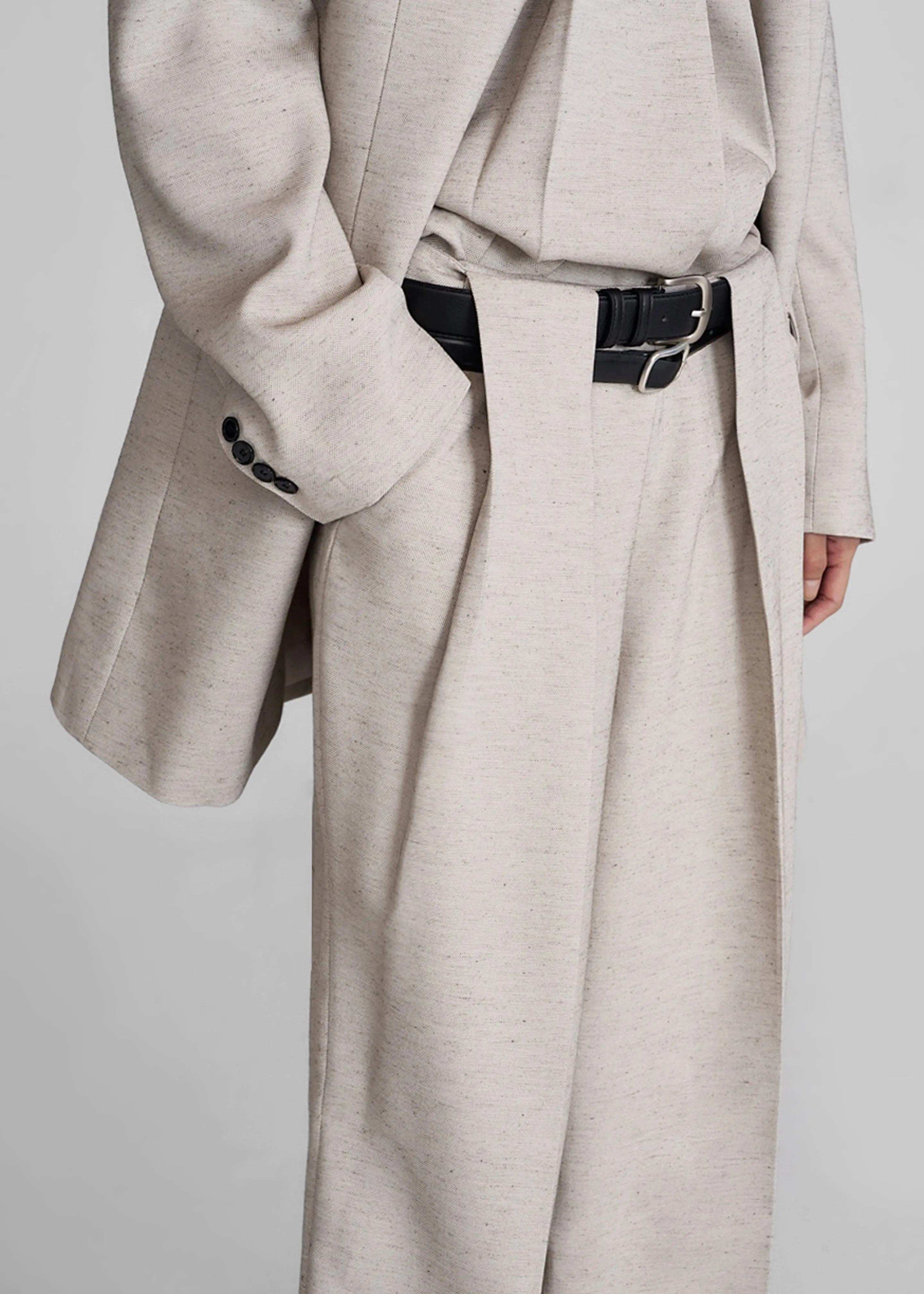 Corsham Pleated Trousers - Beige Melange sold by Frankie Shop product image thumbnail 3