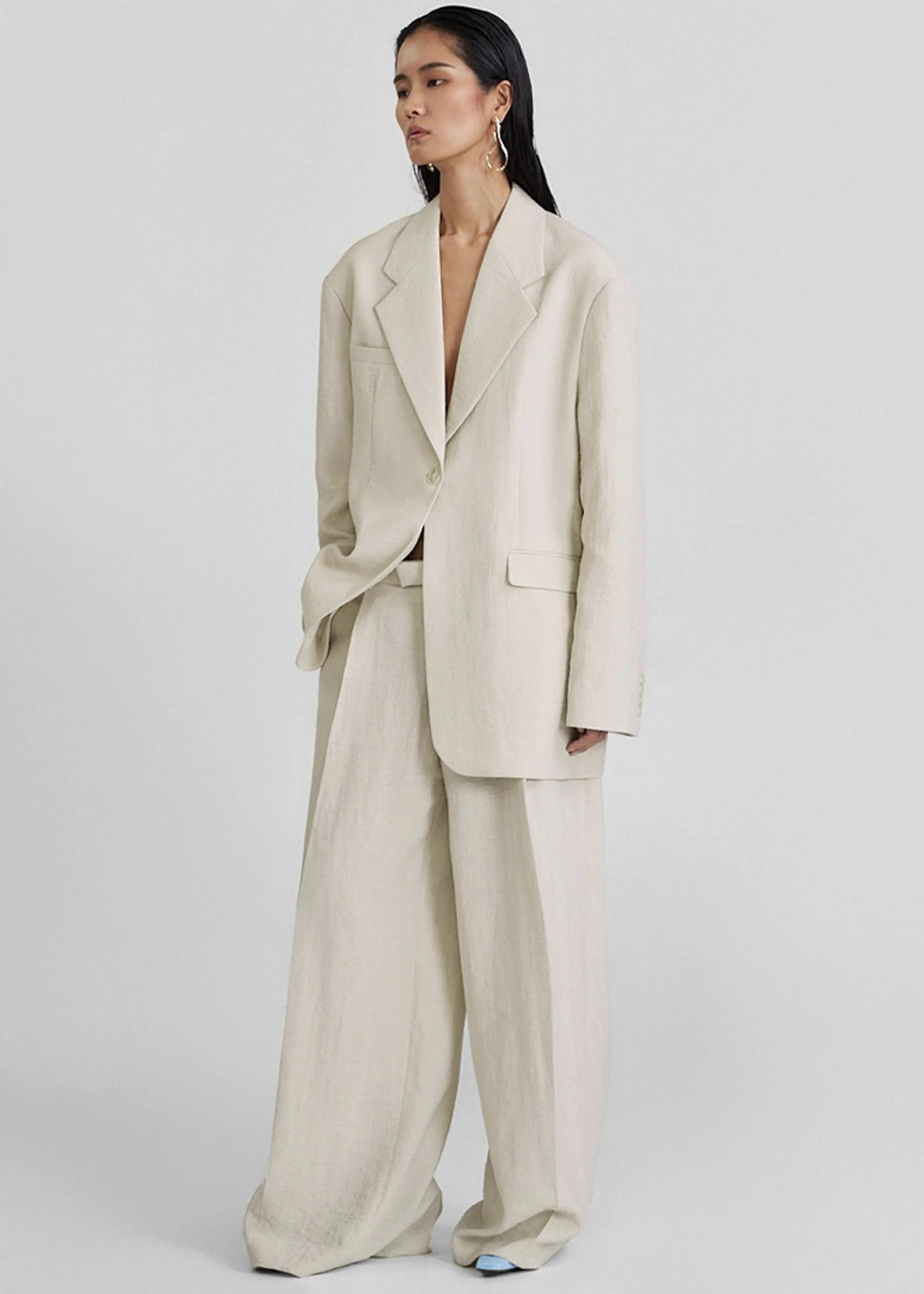 Yasmine Oversized Blazer - Light Beige sold by Frankie Shop