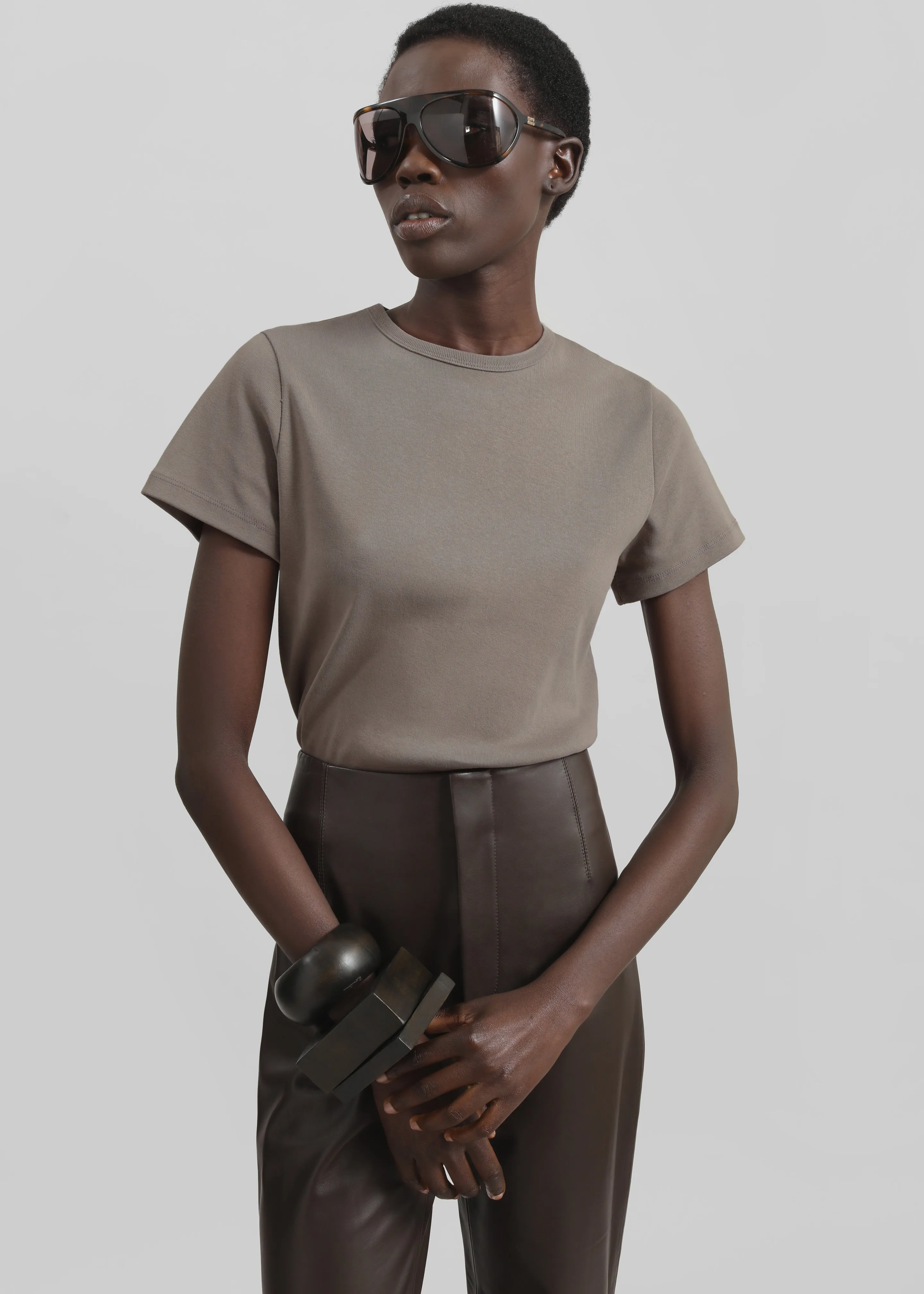 Eben Tee - Taupe sold by Frankie Shop product image thumbnail 4