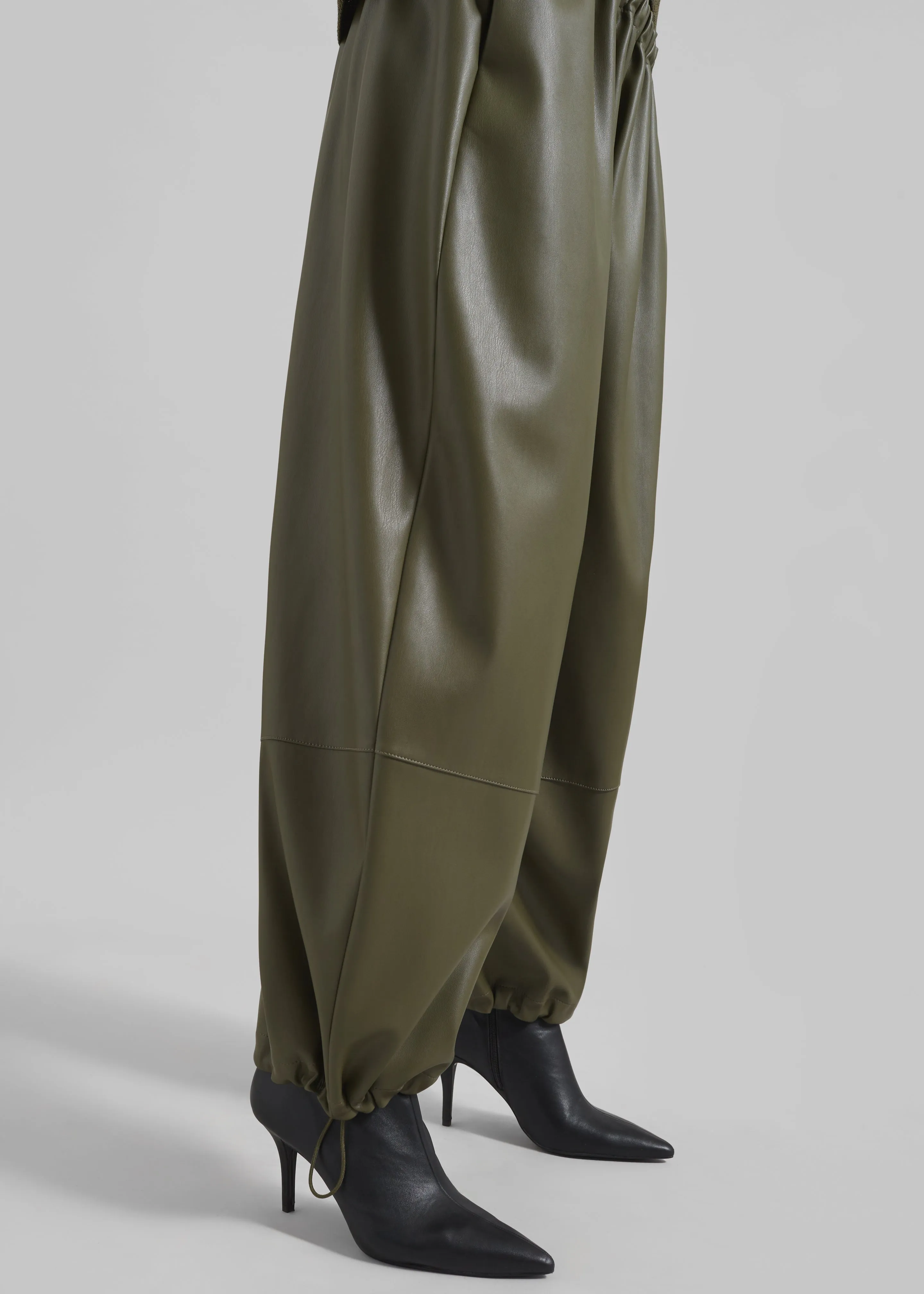 Briar Faux Leather Balloon Pants - Khaki sold by Frankie Shop product image thumbnail 4