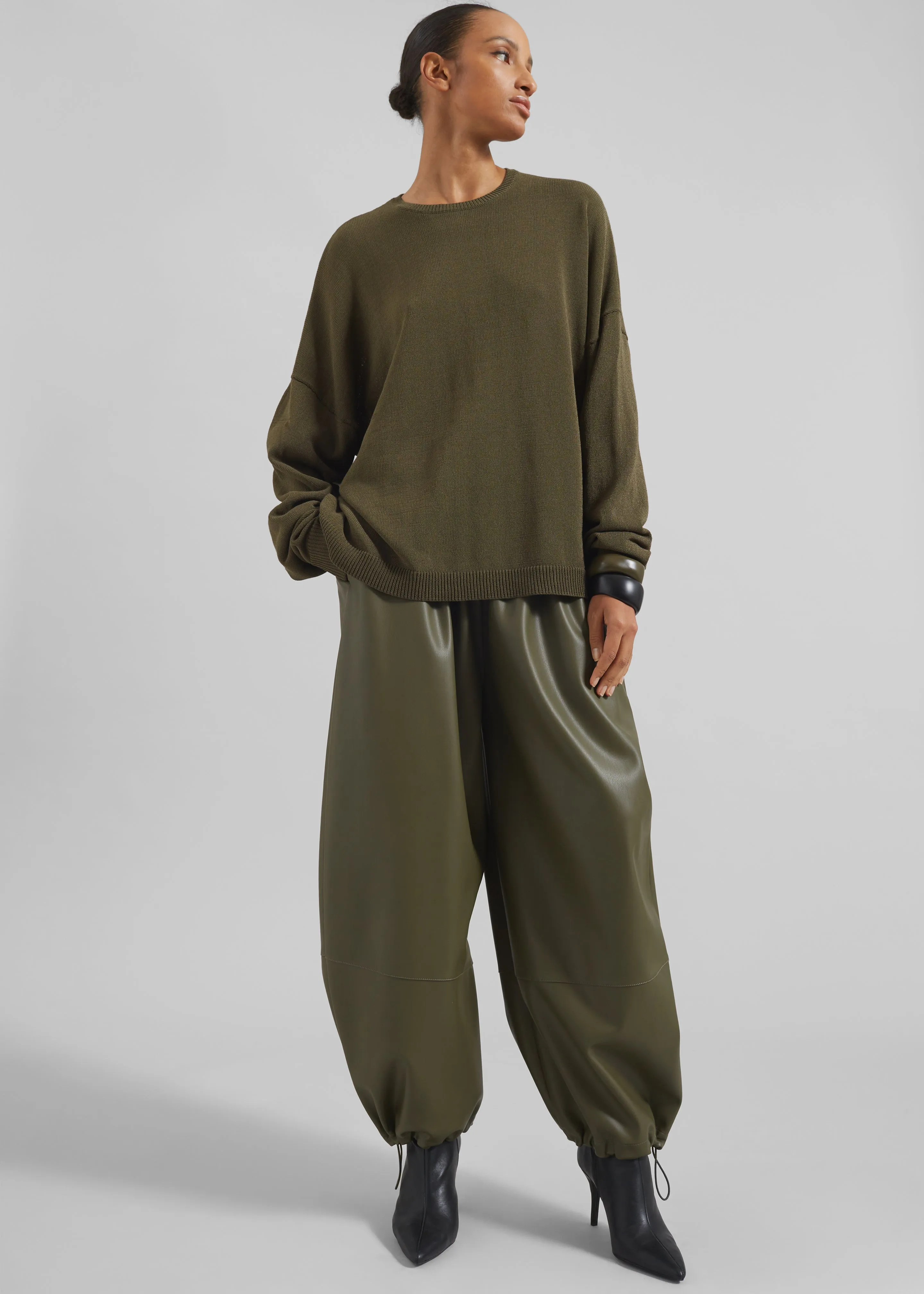Briar Faux Leather Balloon Pants - Khaki sold by Frankie Shop product image thumbnail 5