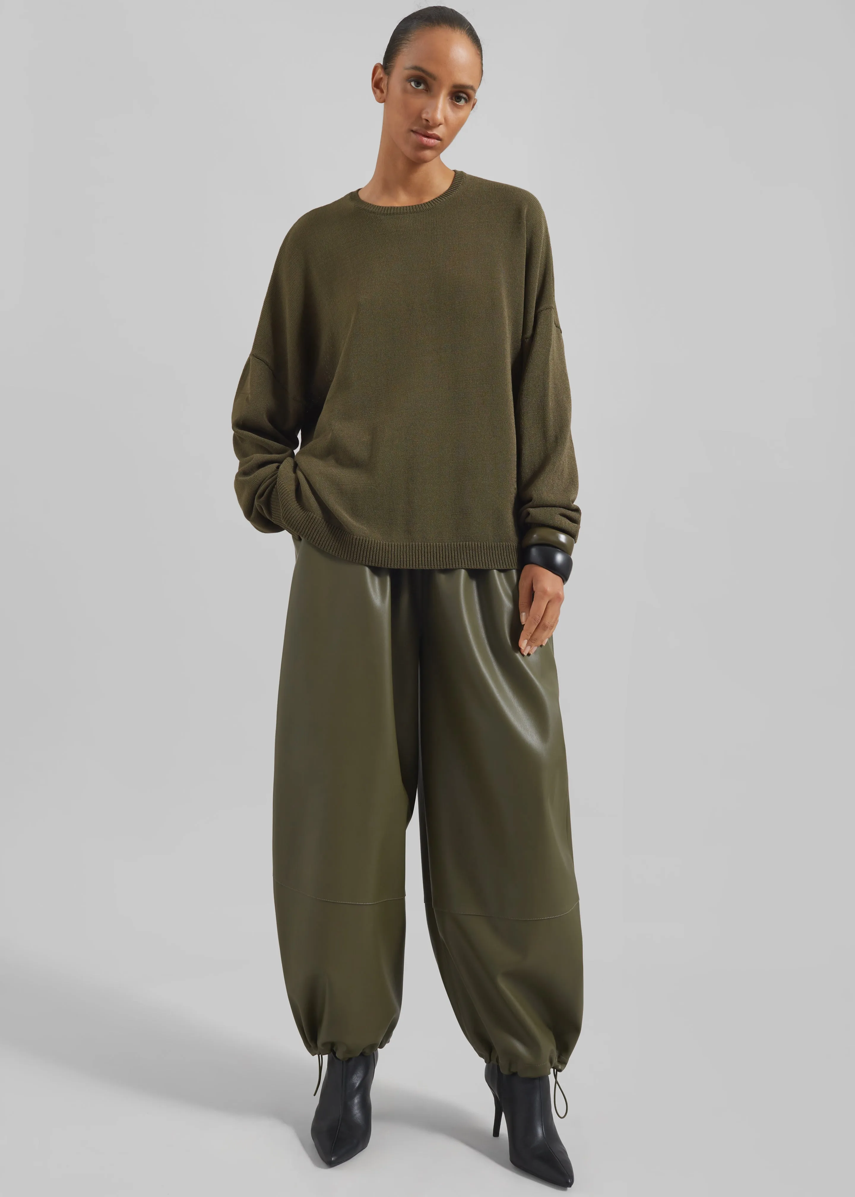 Briar Faux Leather Balloon Pants - Khaki sold by Frankie Shop product image thumbnail 2