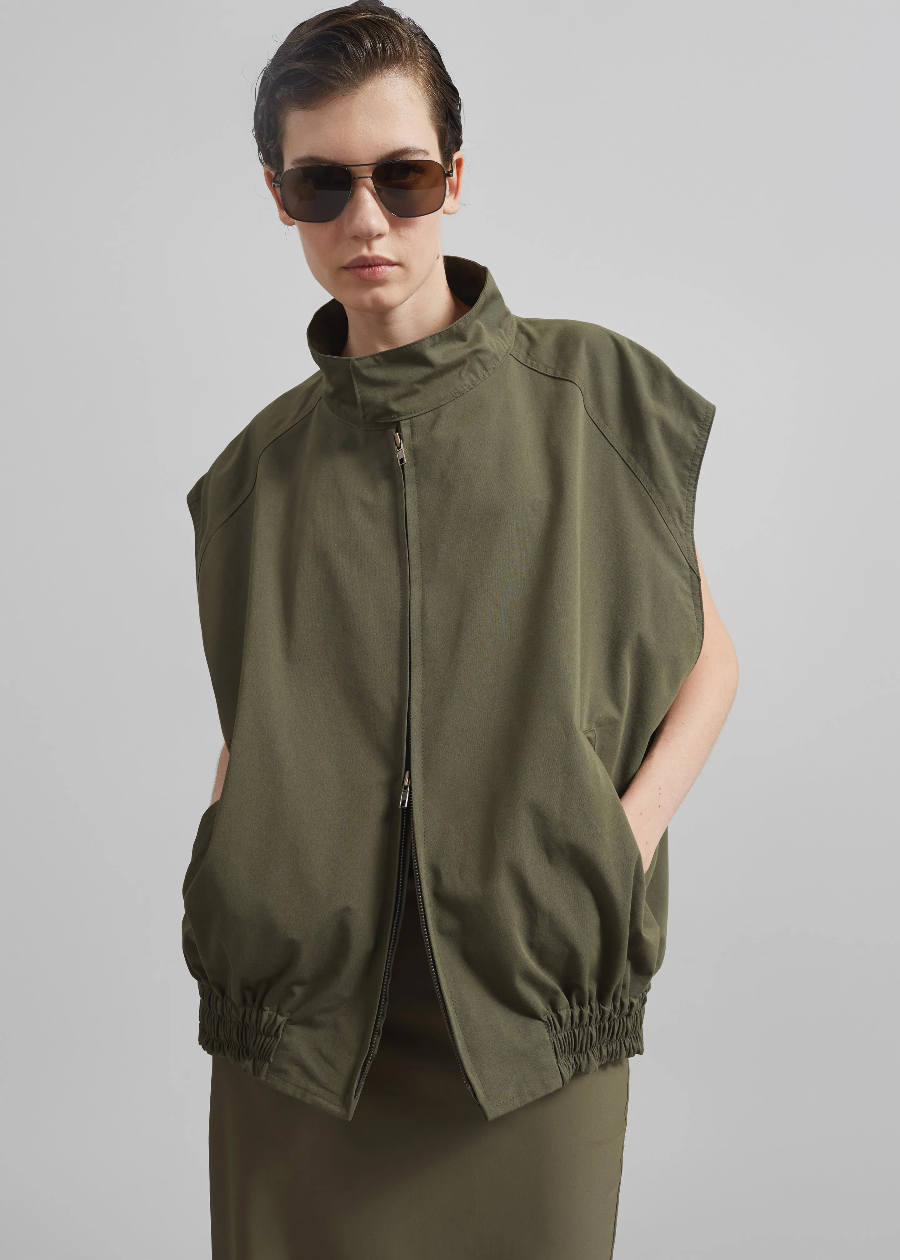 Caldain Sleeveless Jacket - Khaki sold by Frankie Shop product image thumbnail 2