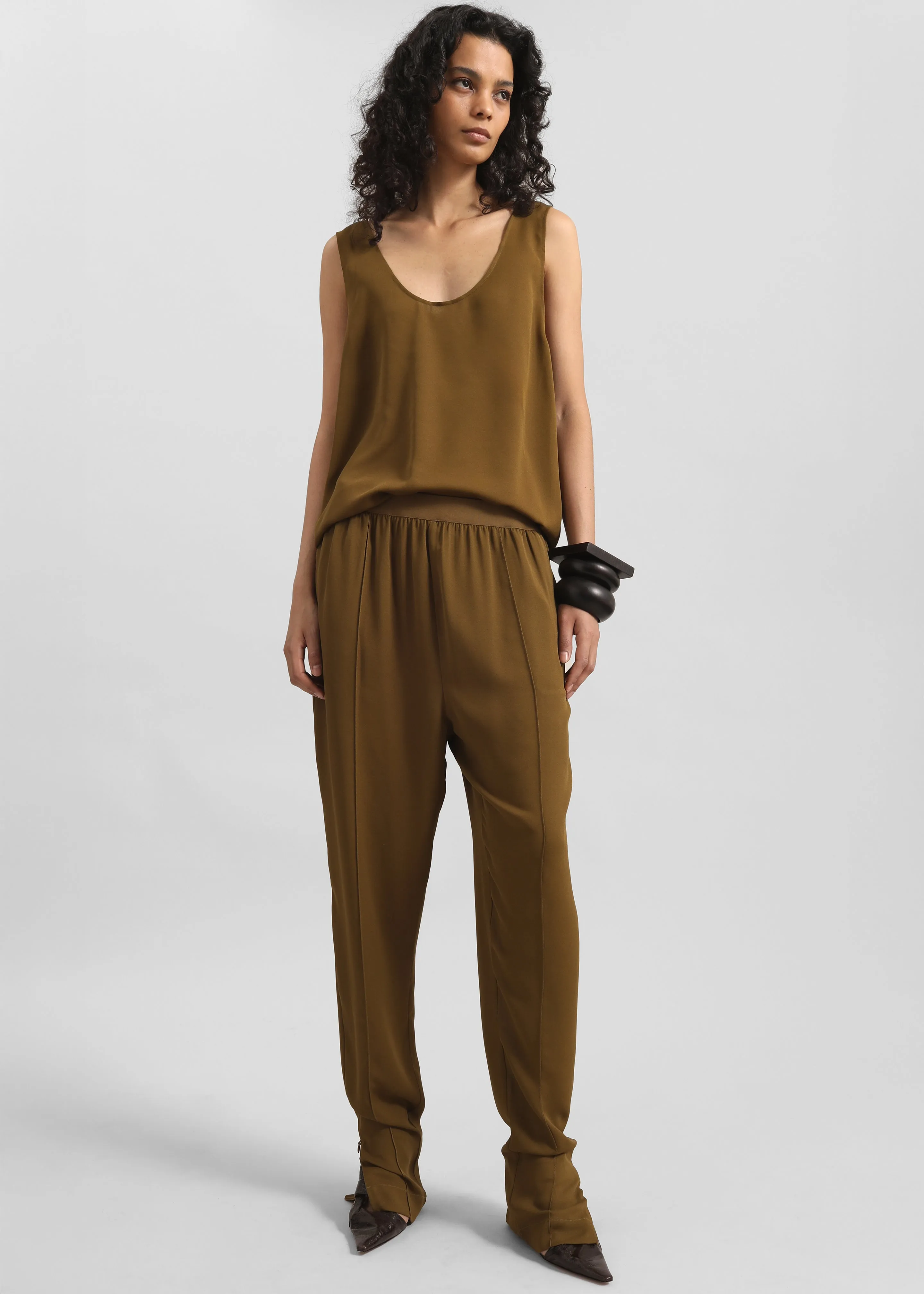 Hilo Fluid Slim Pants - Khaki Bronze sold by Frankie Shop product image thumbnail 5