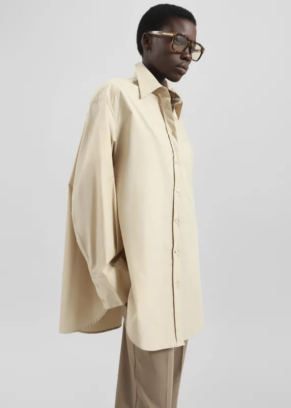 Kent Button Up Shirt - Beige sold by Frankie Shop