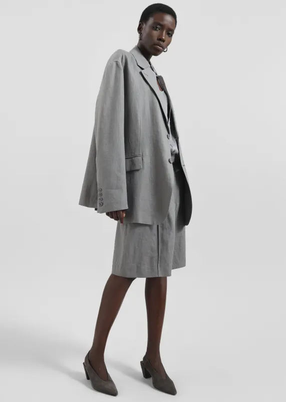 Brooklyn Linen Blazer - Grey made by Frankie Shop