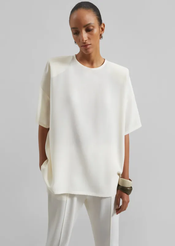 Callice Padded T-Shirt - Ivory sold by Frankie Shop