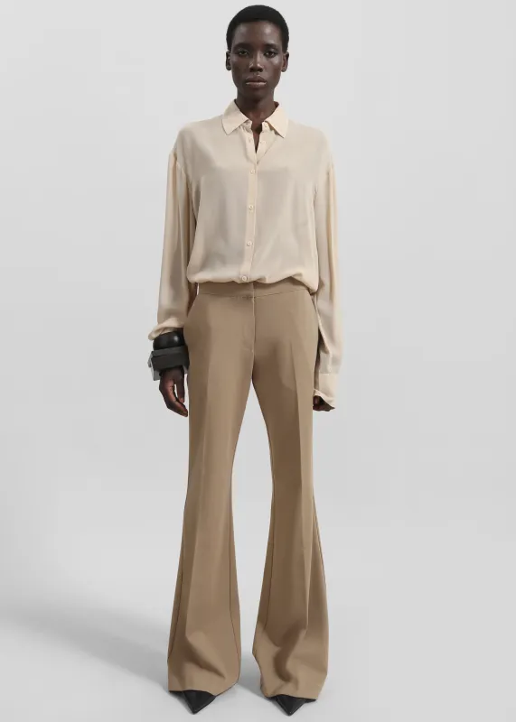 Maisie Bootcut Lyocell Pants - Taupe sold by Frankie Shop