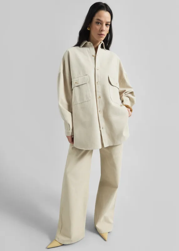 Dallas Denim Overshirt - Sand sold by Frankie Shop