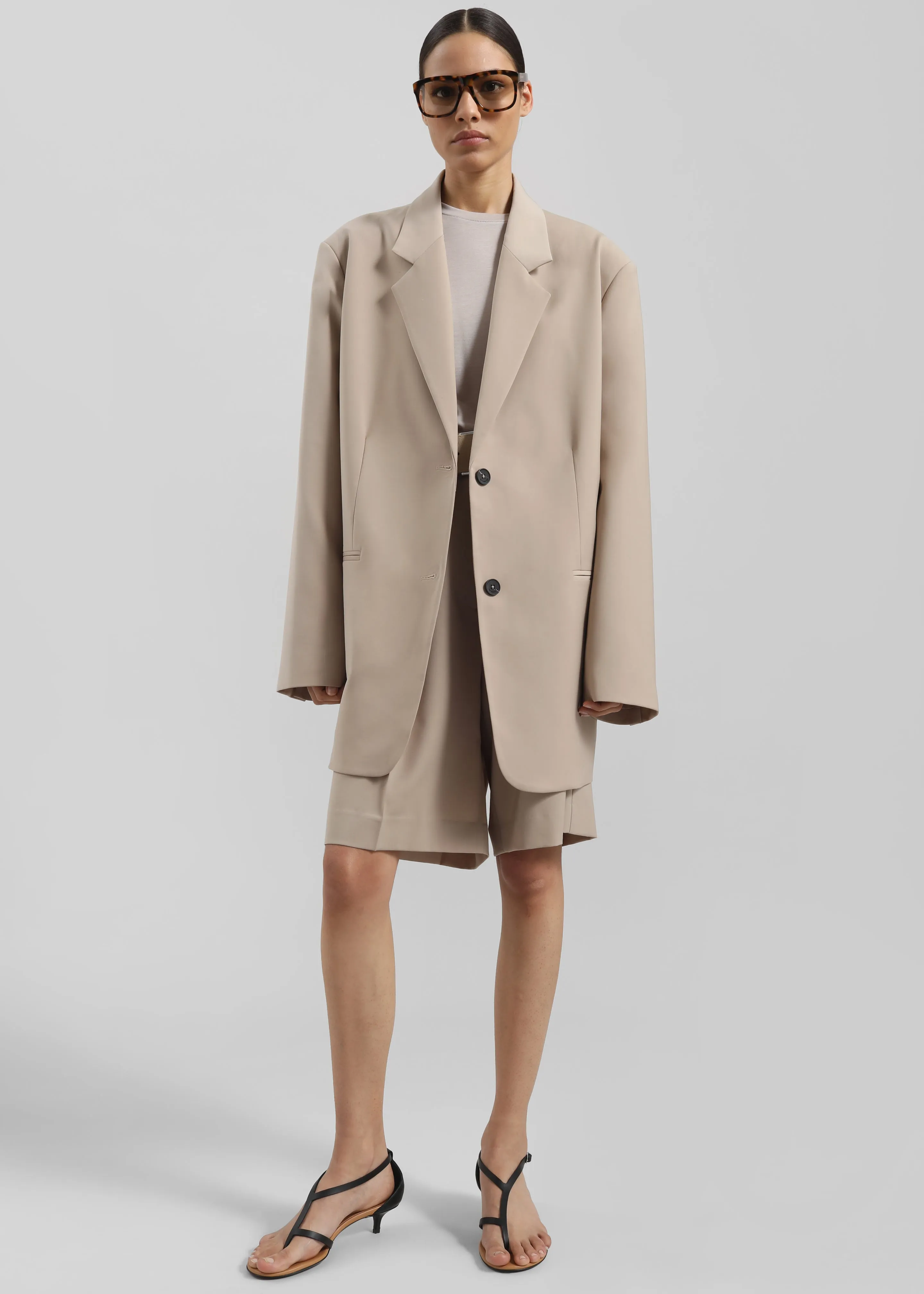 Aiden Wool Blend Blazer - Beige sold by Frankie Shop product image thumbnail 3