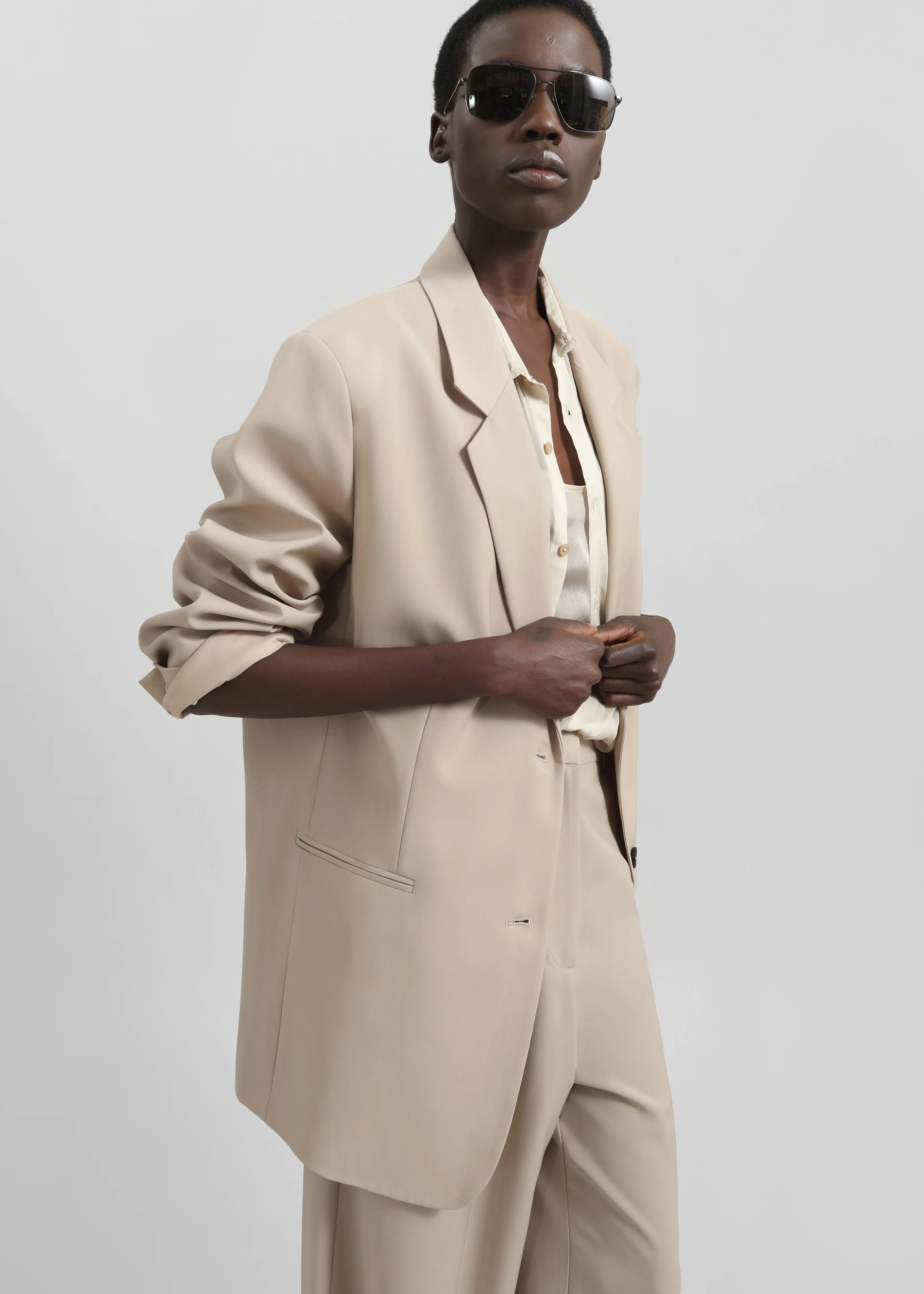 Aiden Wool Blend Blazer - Beige sold by Frankie Shop product image thumbnail 2