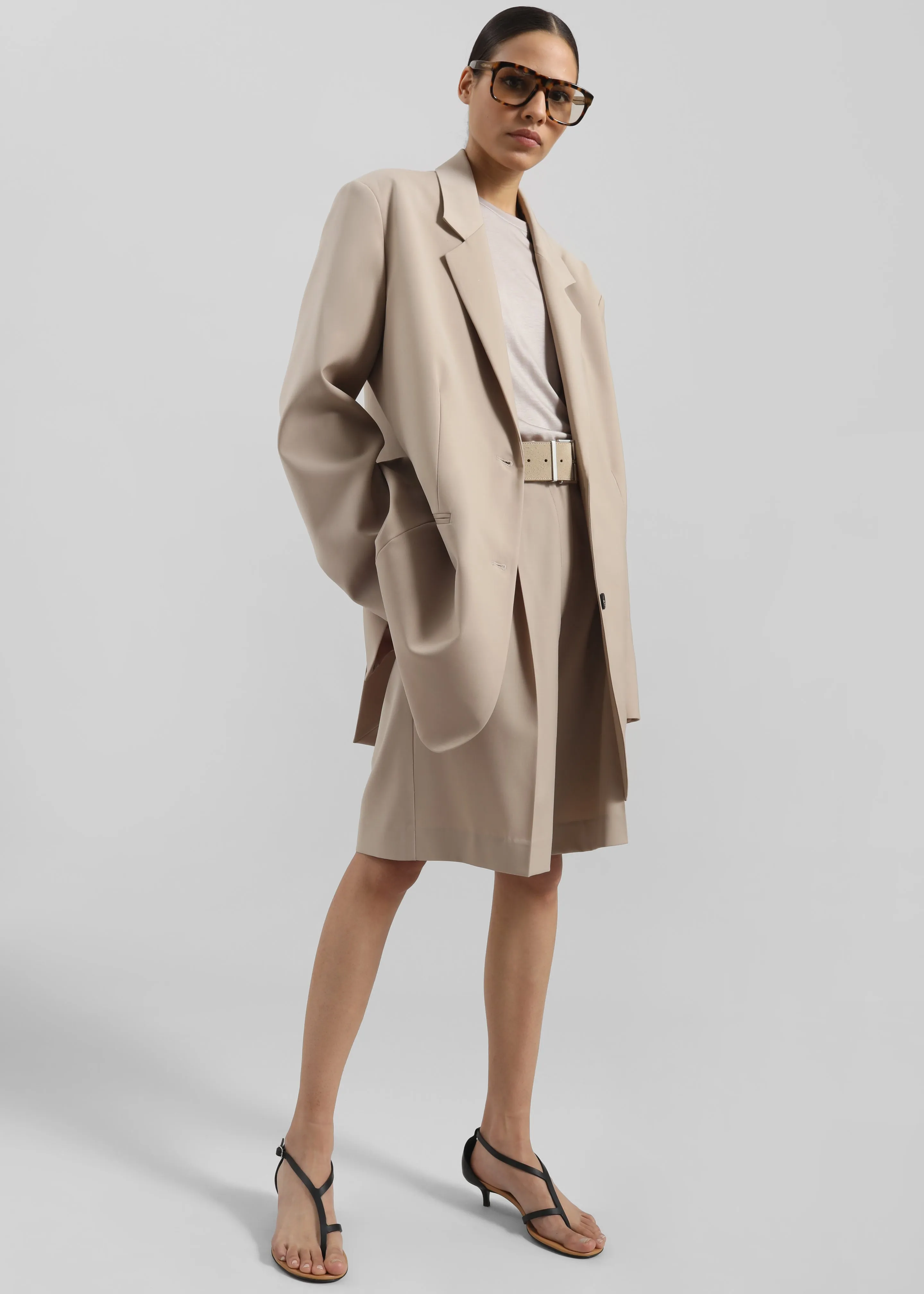 Aiden Wool Blend Blazer - Beige sold by Frankie Shop product image thumbnail 5