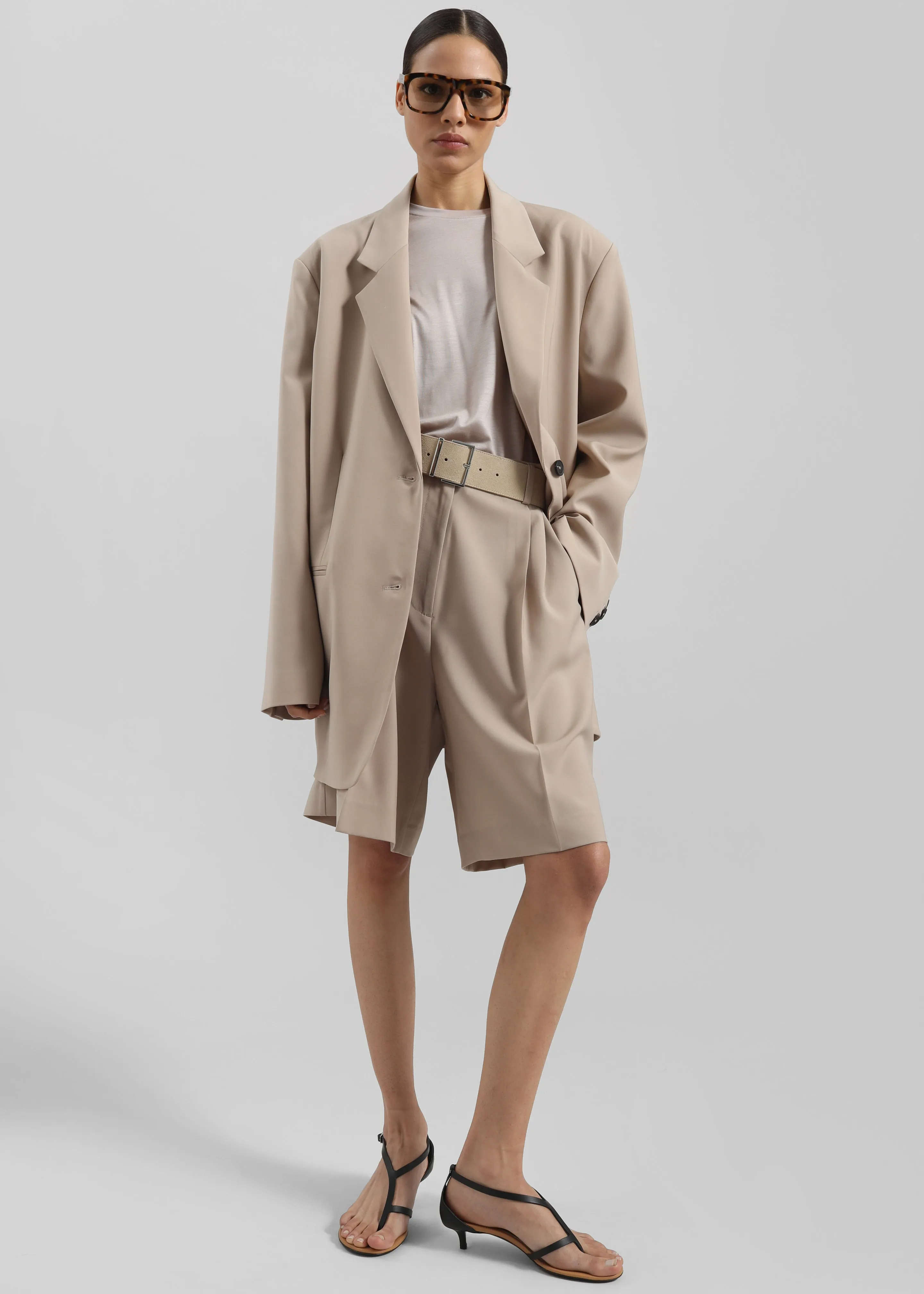 Aiden Wool Blend Blazer - Beige sold by Frankie Shop