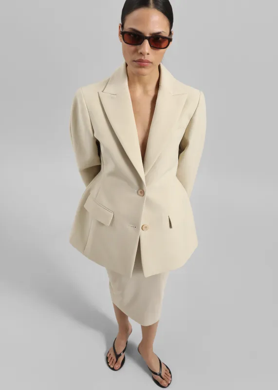 Colette Hourglass Blazer - Beige made by Frankie Shop