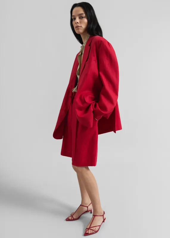 Brooklyn Linen Blazer - Red sold by Frankie Shop