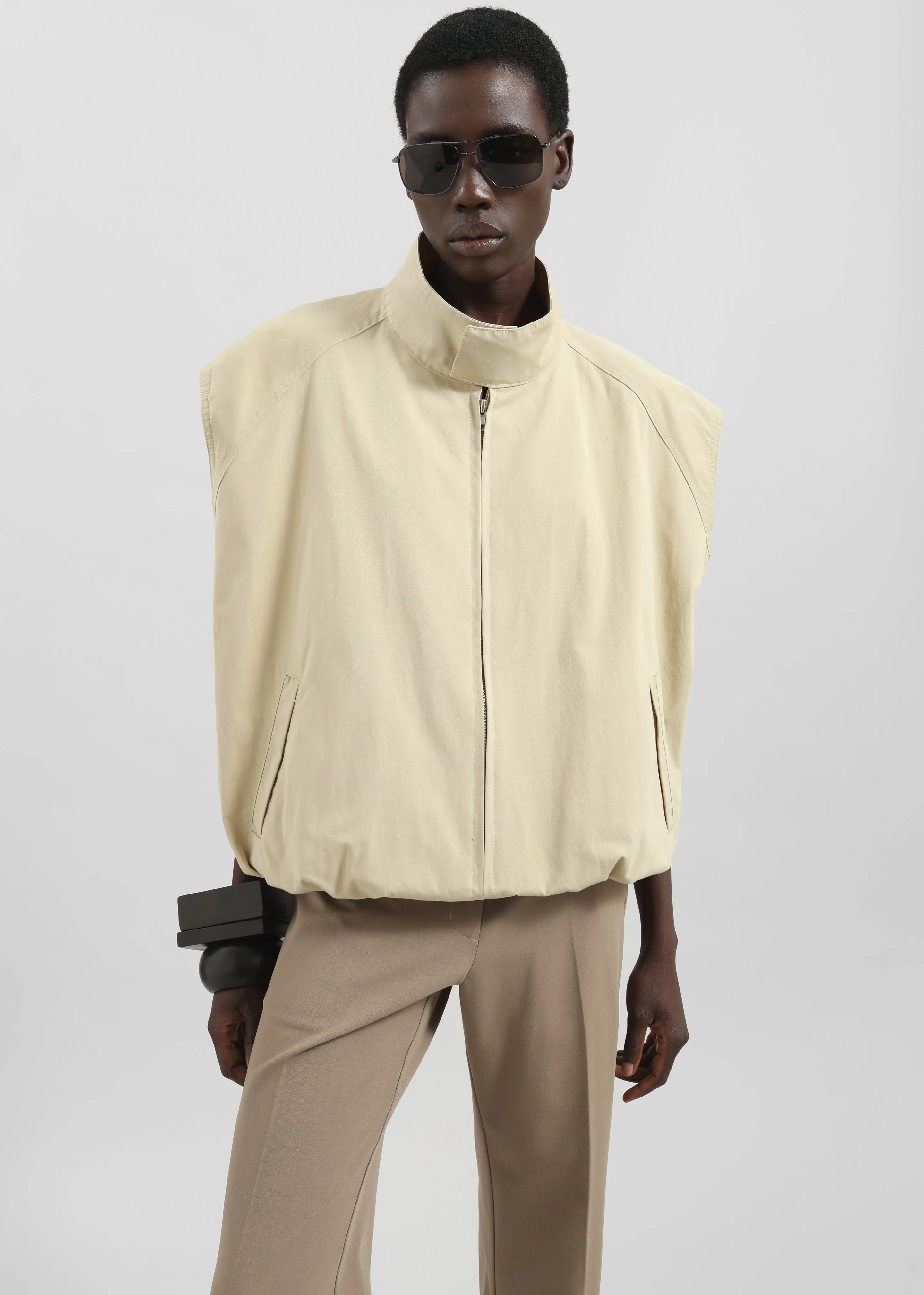 Caldain Sleeveless Jacket - Beige sold by Frankie Shop product image thumbnail 5