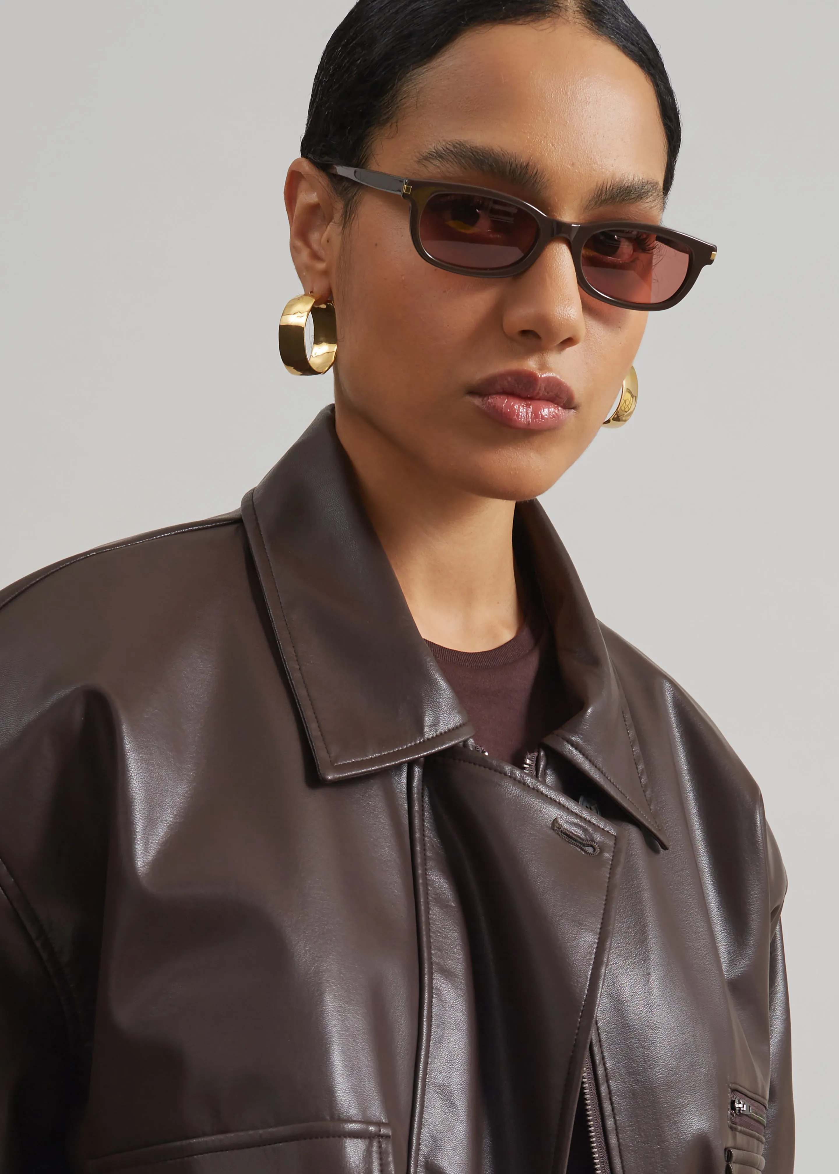 Belmont Faux Leather Jacket - Brown sold by Frankie Shop product image thumbnail 4