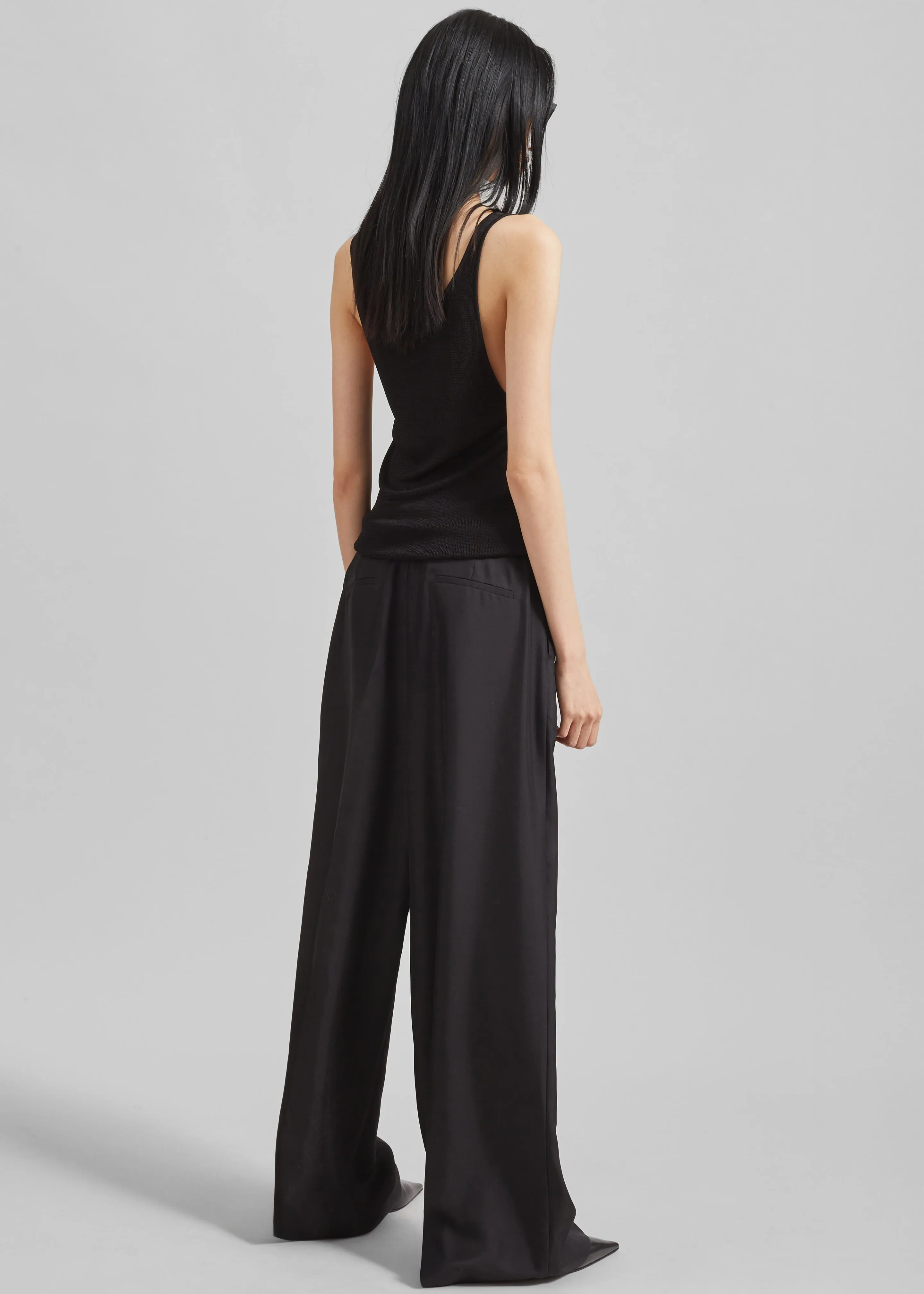 Marfa Pleated Silk Trousers - Black sold by Frankie Shop product image thumbnail 5